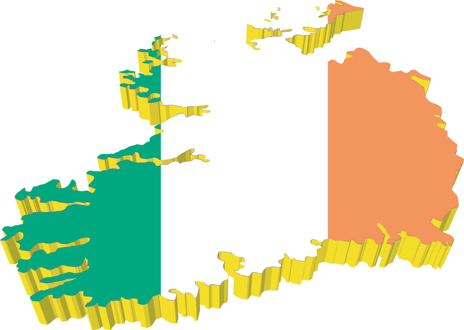 vectors 3D map of Ireland  by Larser
