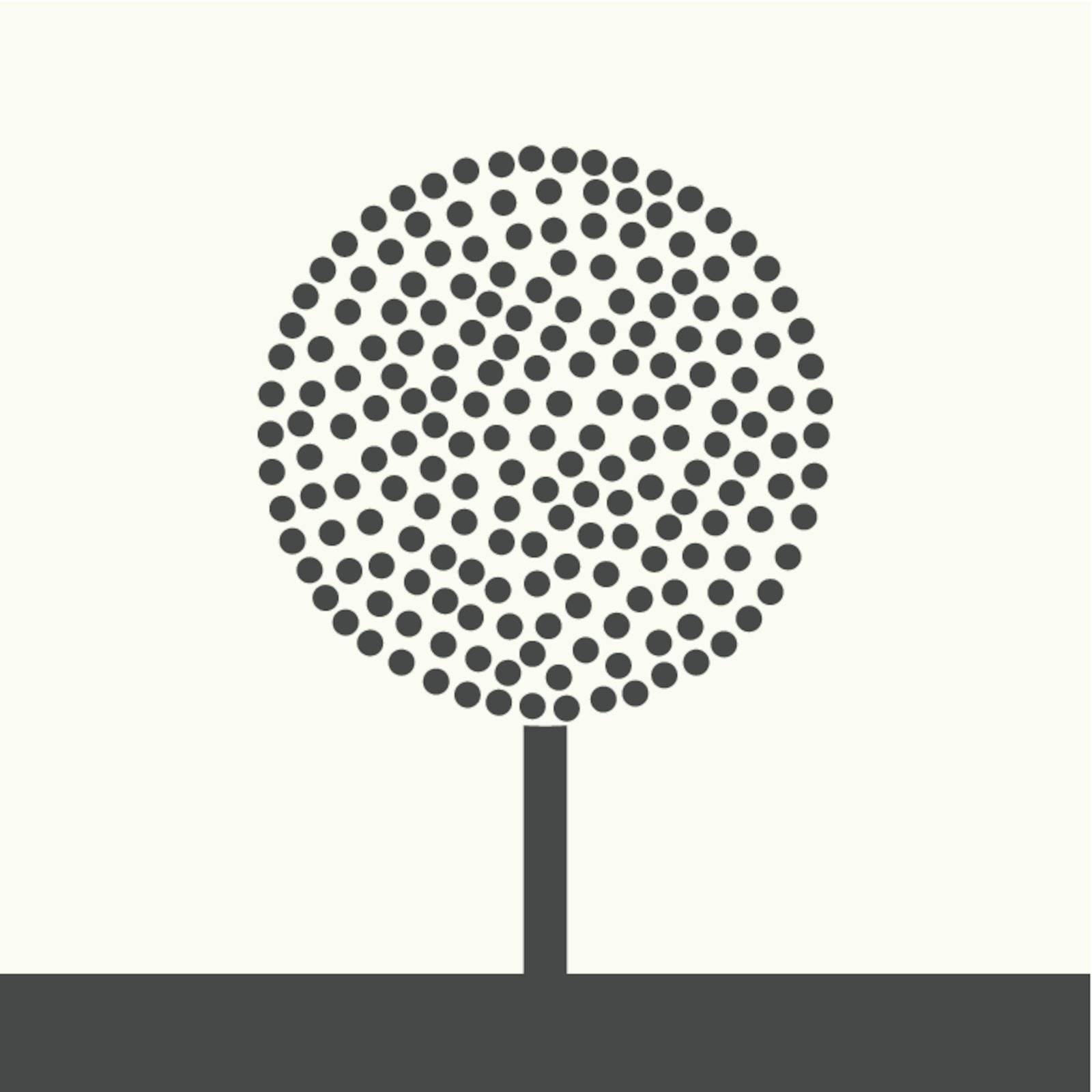 Round tree from balls. A vector illustration