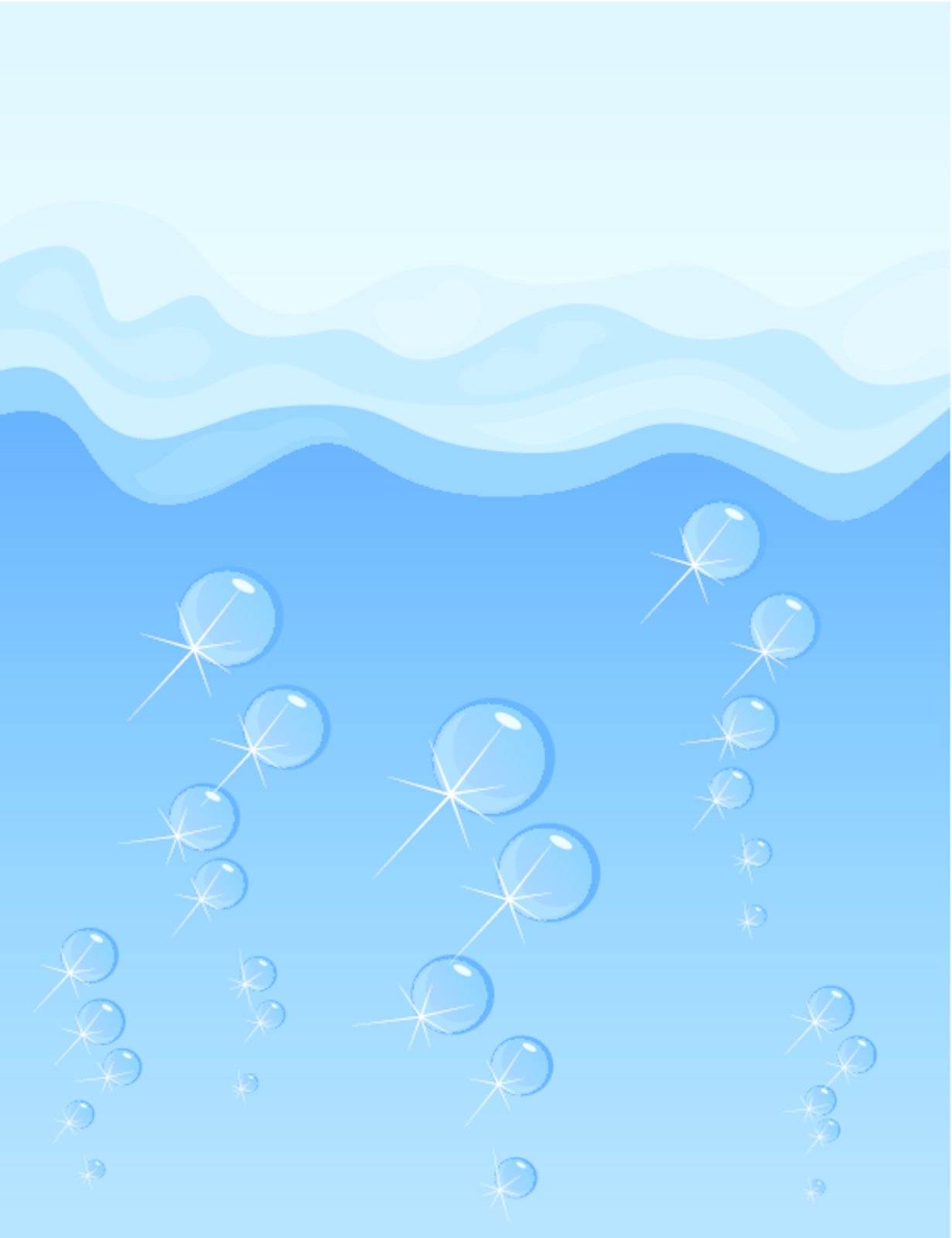 From depth of the sea air rises. A vector illustration