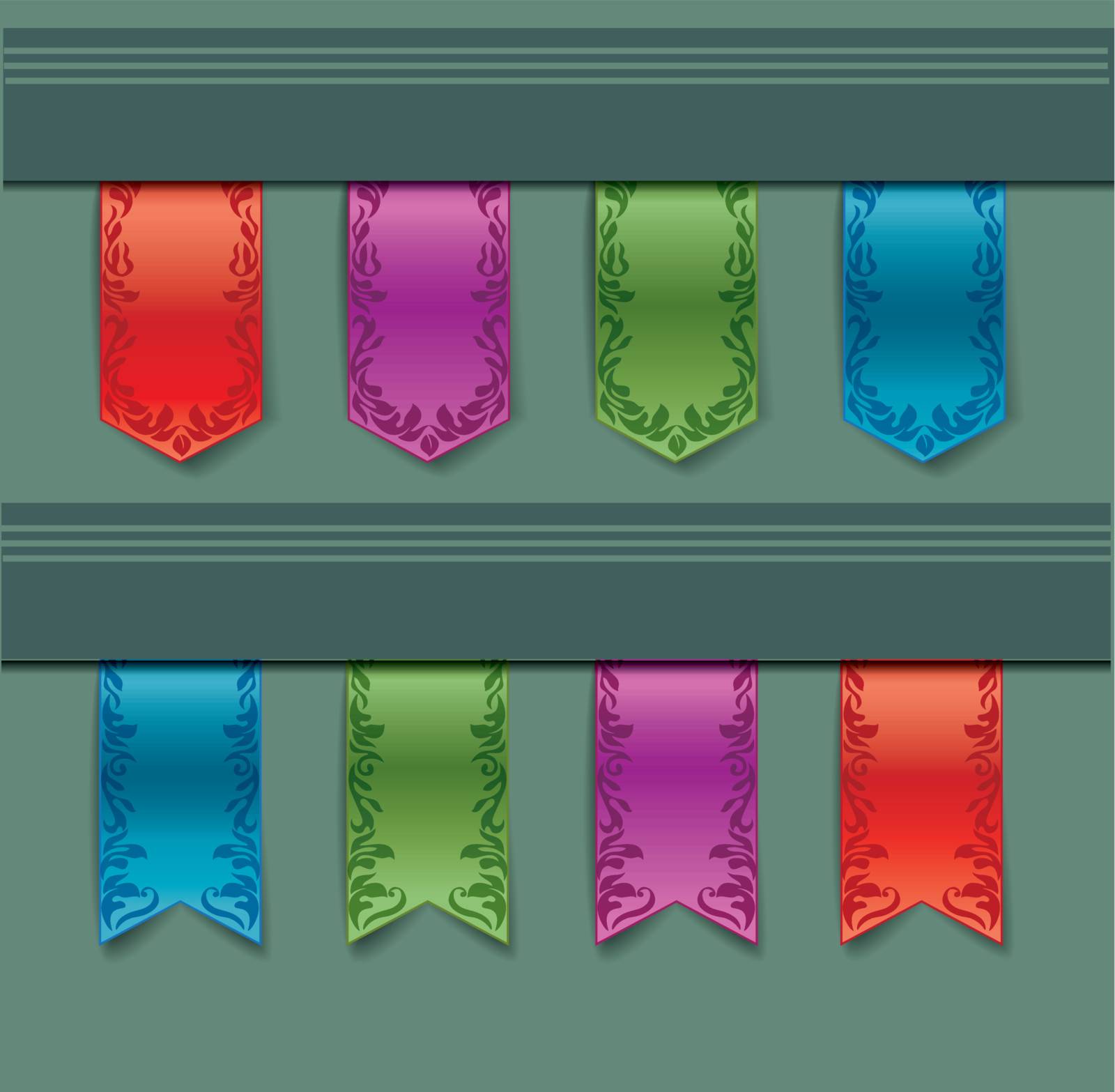 vintage ribbon of different colors