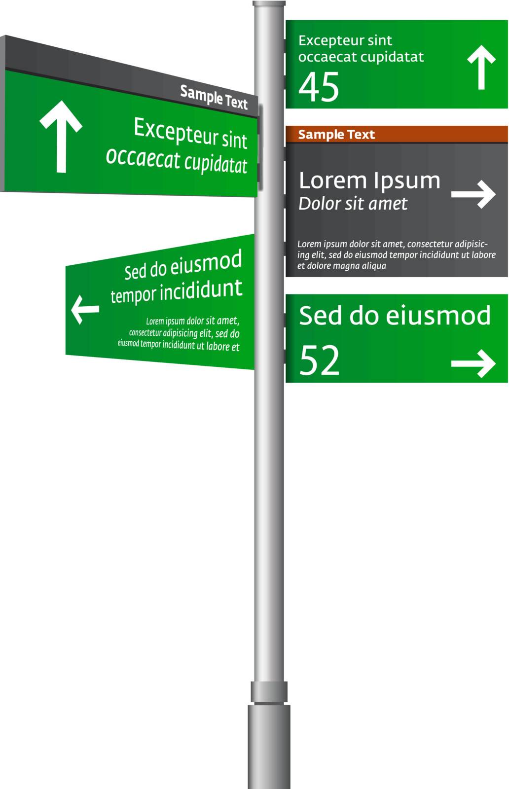 Road signs with arrows 