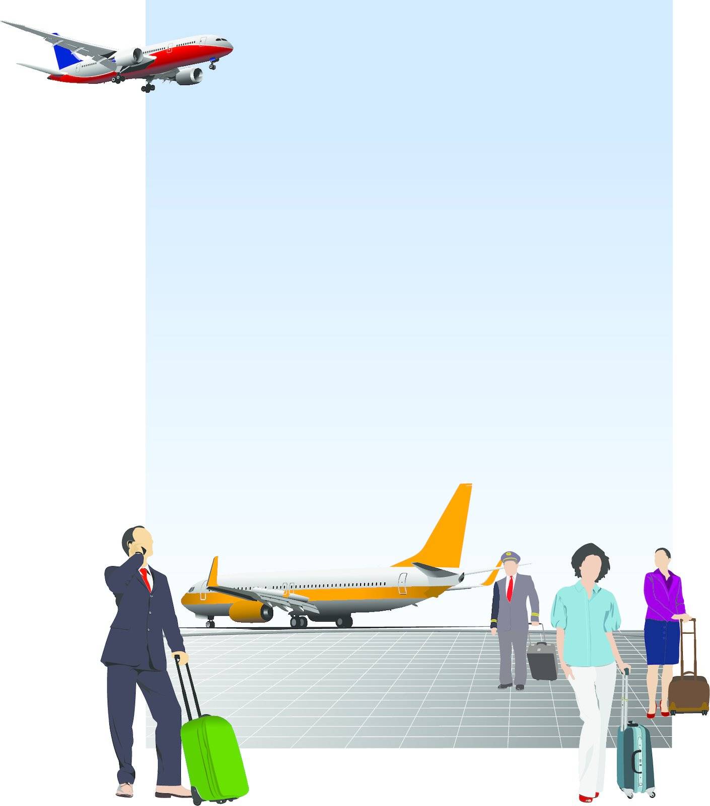 Airport scene . Vector illustration for designers by leonido