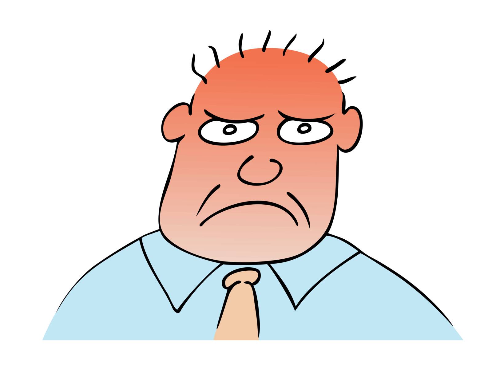 Vector illustration of the gloomy man - expression