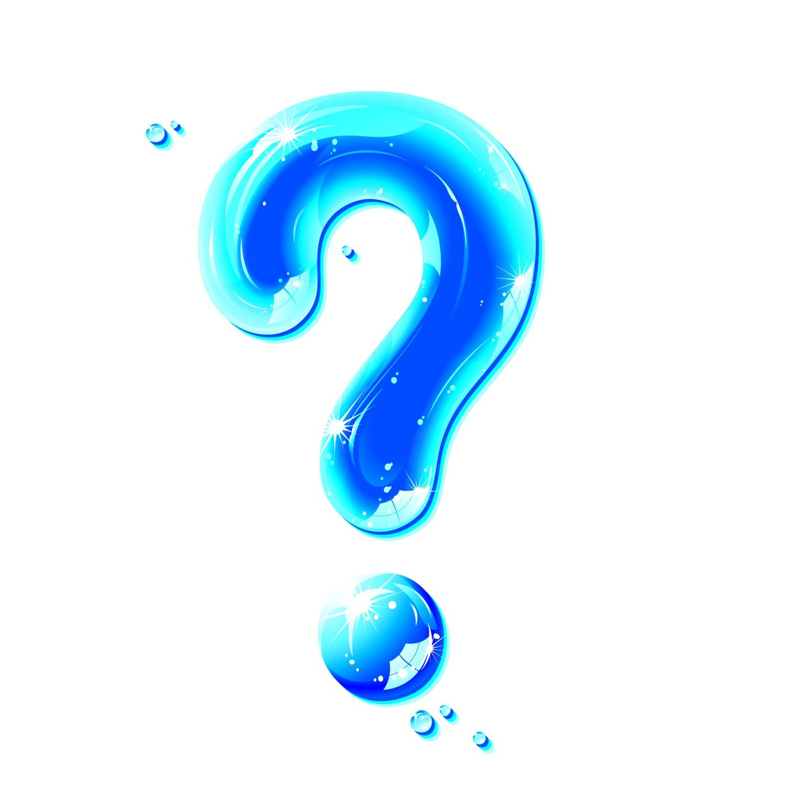 ABC series - Water Liquid Punctuation Marks - Question Mark by Julja