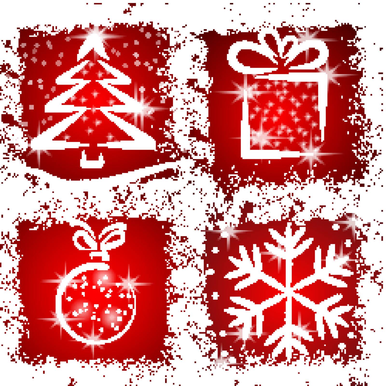 Vector icons with a Christmas theme.