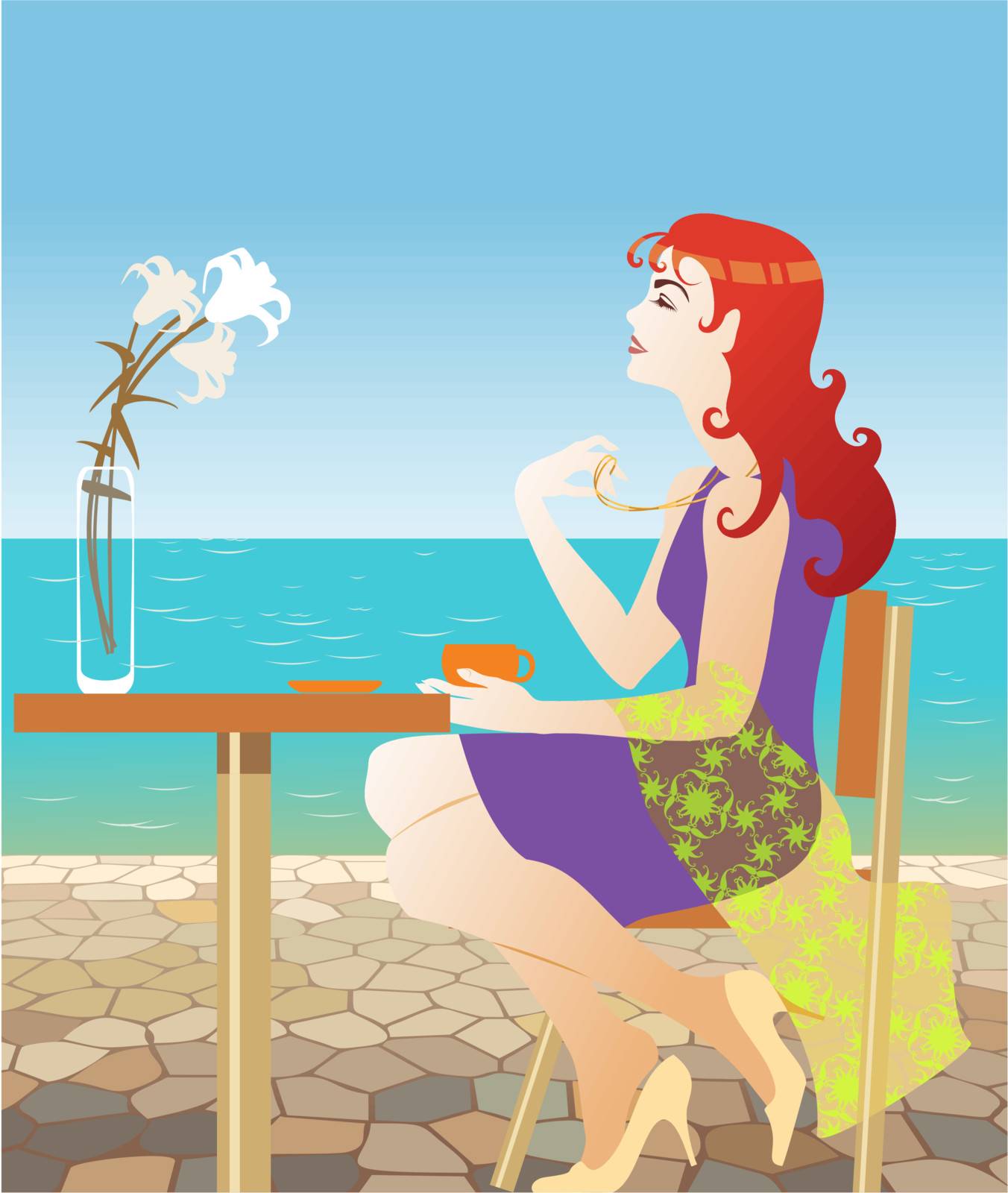 girl in summer cafe by tigra62