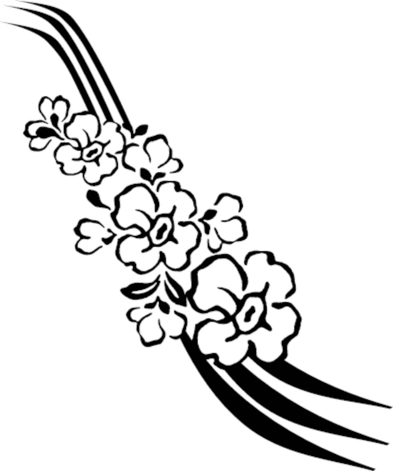 Decorative flowers in the style of tattoo. Vector illustration.
