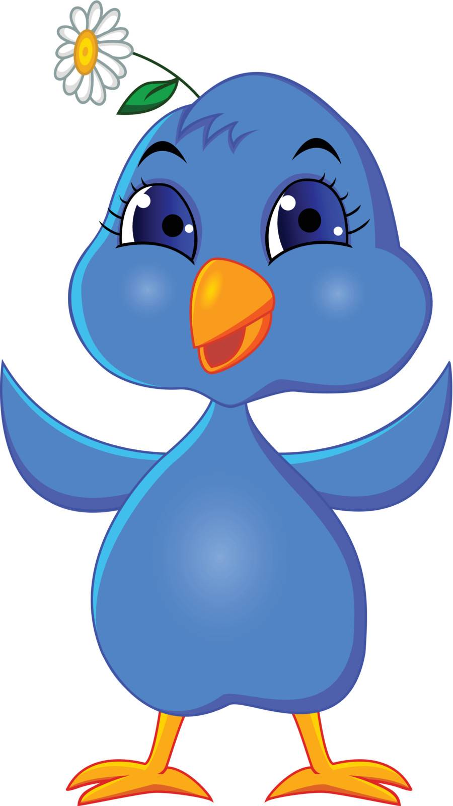 vector illustration of Funny bluebird