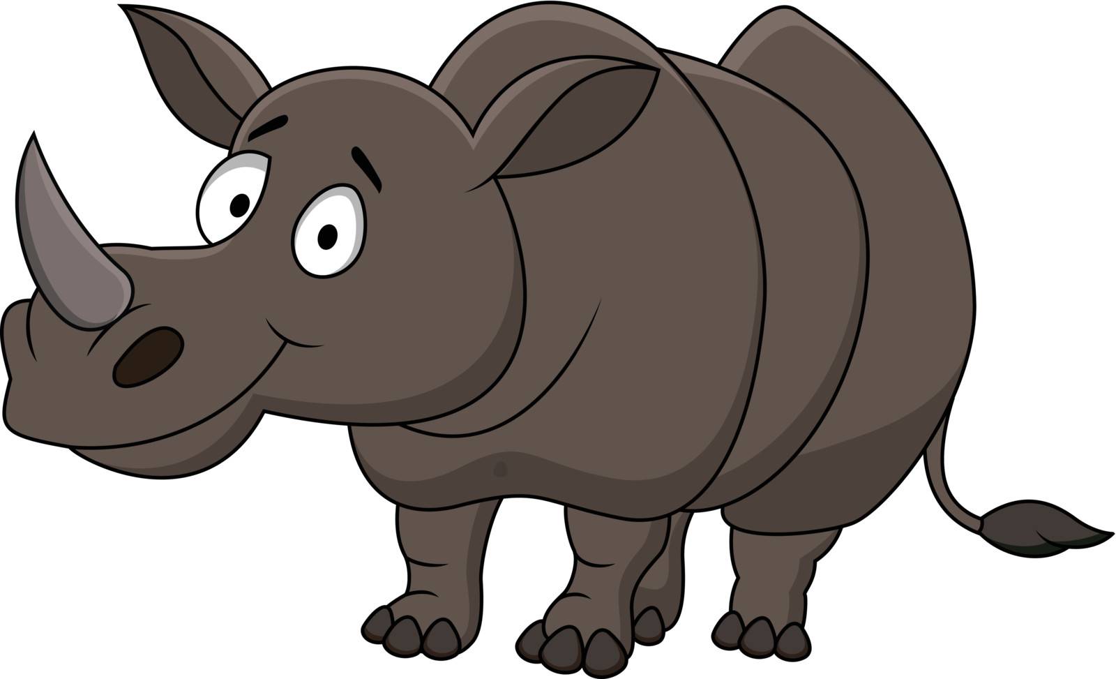 vector illustration of Rhino cartoon
