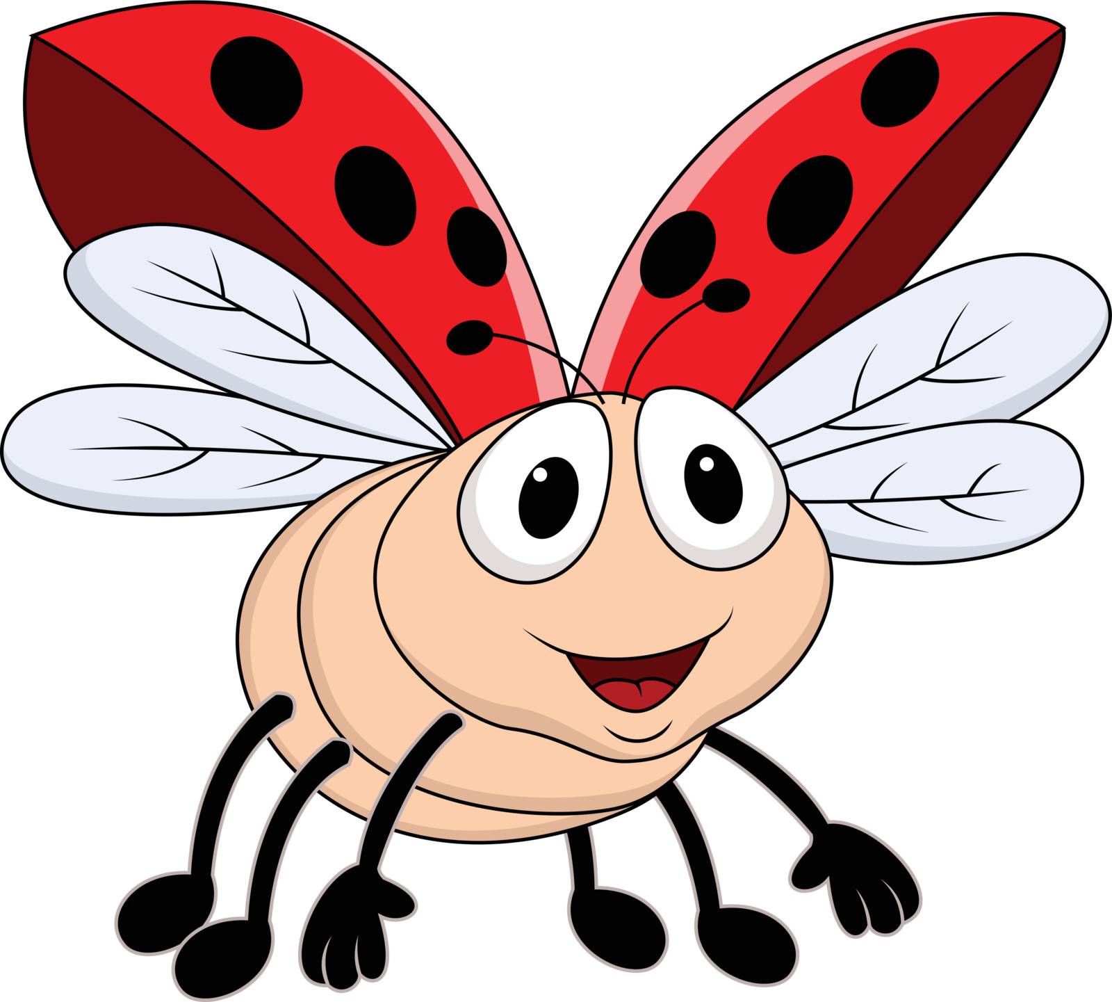 vector illustration of Lady bug flying
