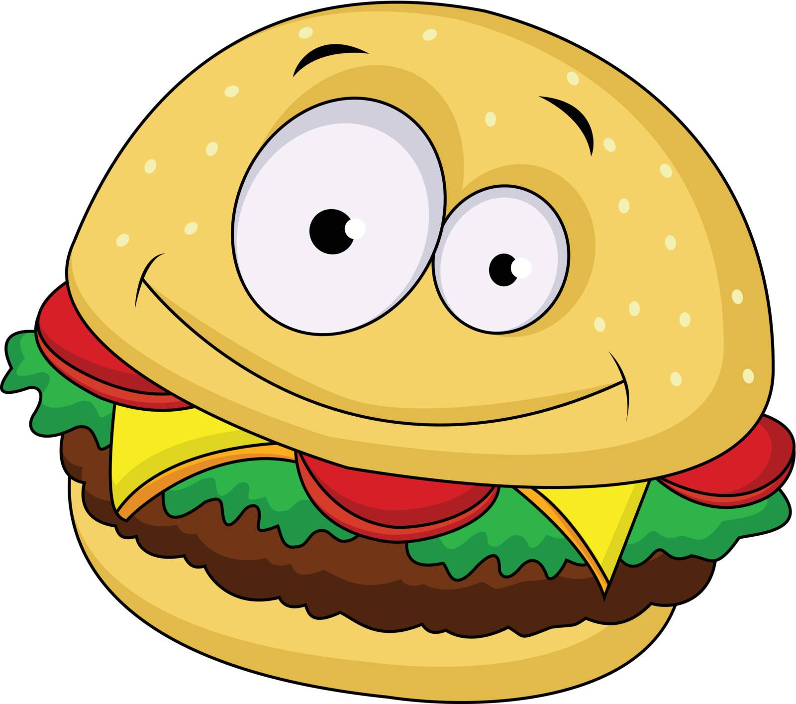 vector illustration of Burger cartoon character