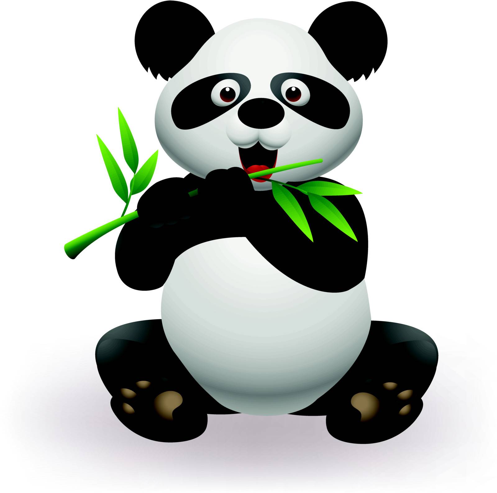 Vector illustration of Funny panda eating panda