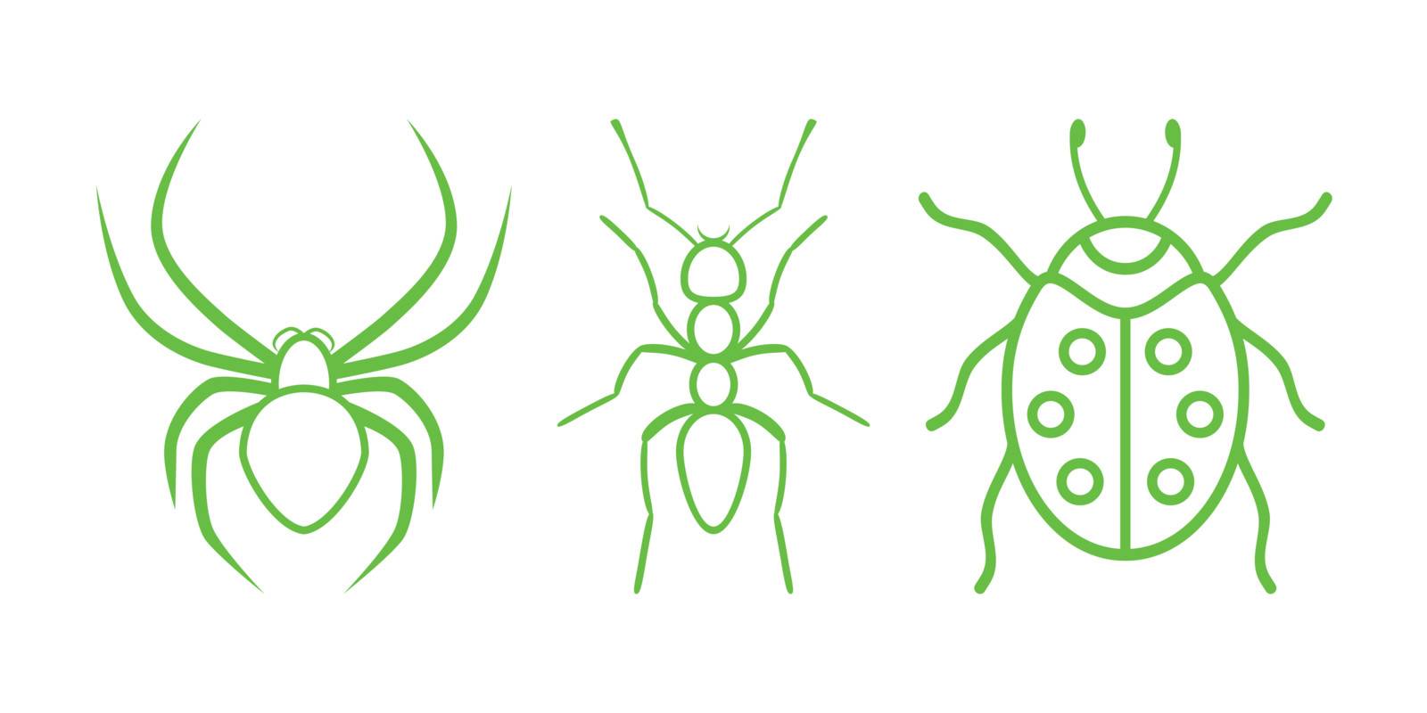 Green Nature Icons. Part 6 - Insects