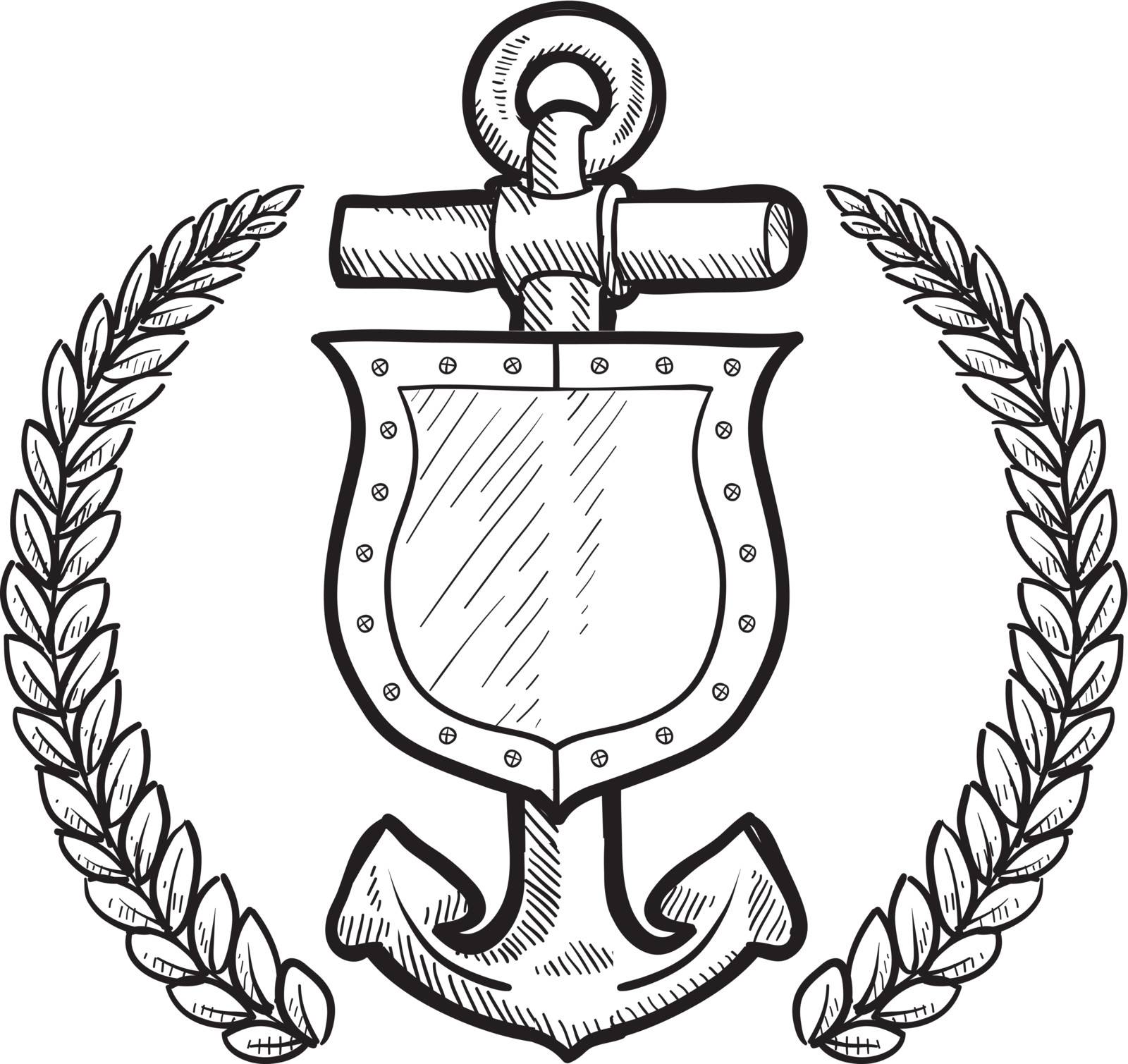 Maritime insignia shield in vector format by lhfgraphics
