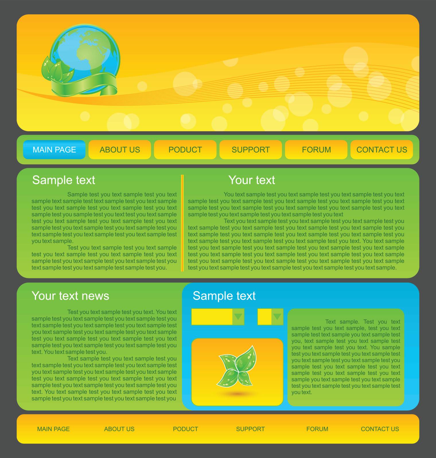 Illustration eco nature environmental web template - vector