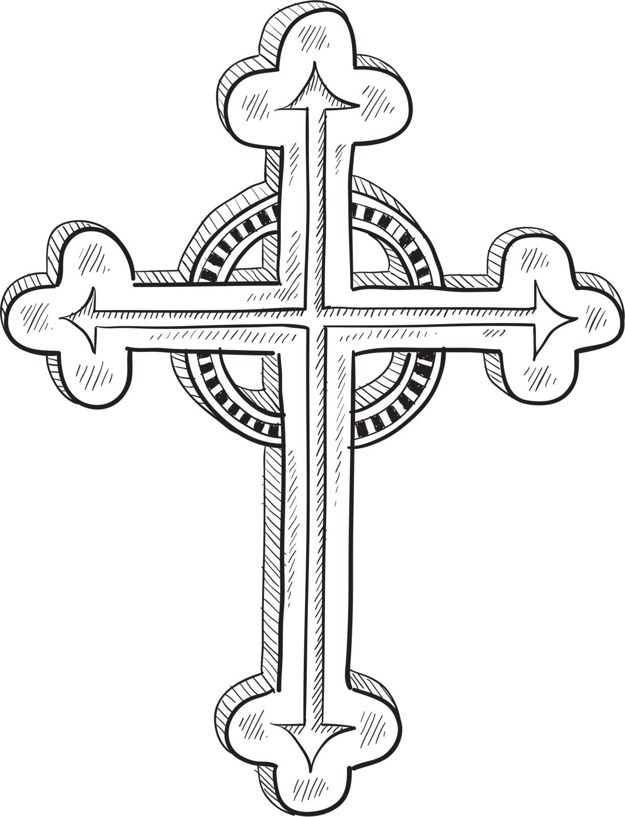 Doodle style Greek Orthodox cross illustration in vector format