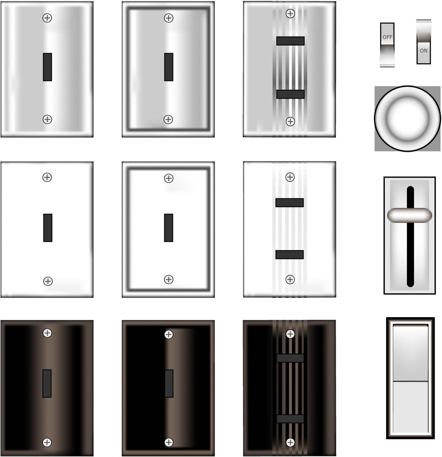 Light switches and faceplates vector by lhfgraphics