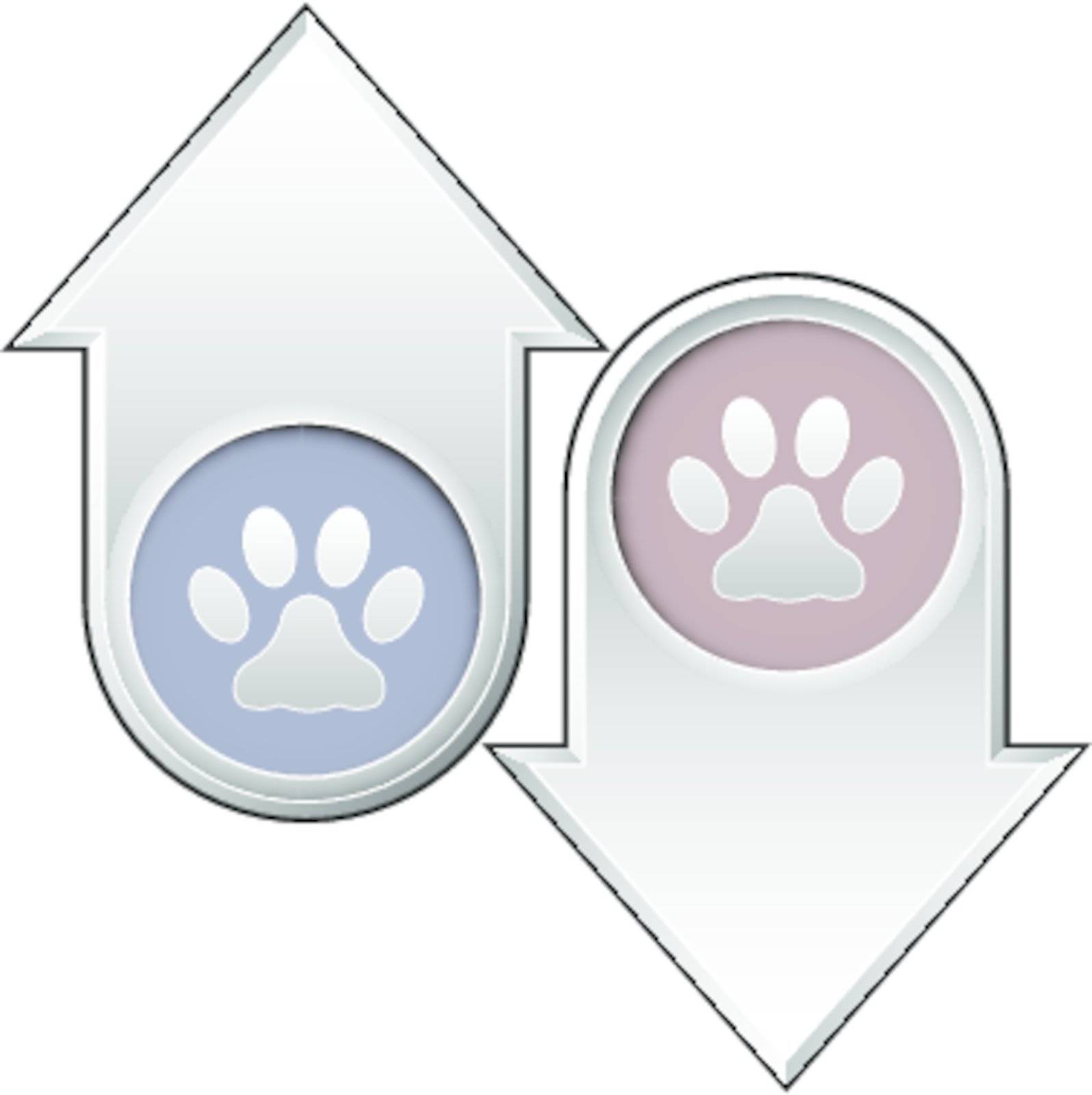 Paw print icon on up and down arrow buttons