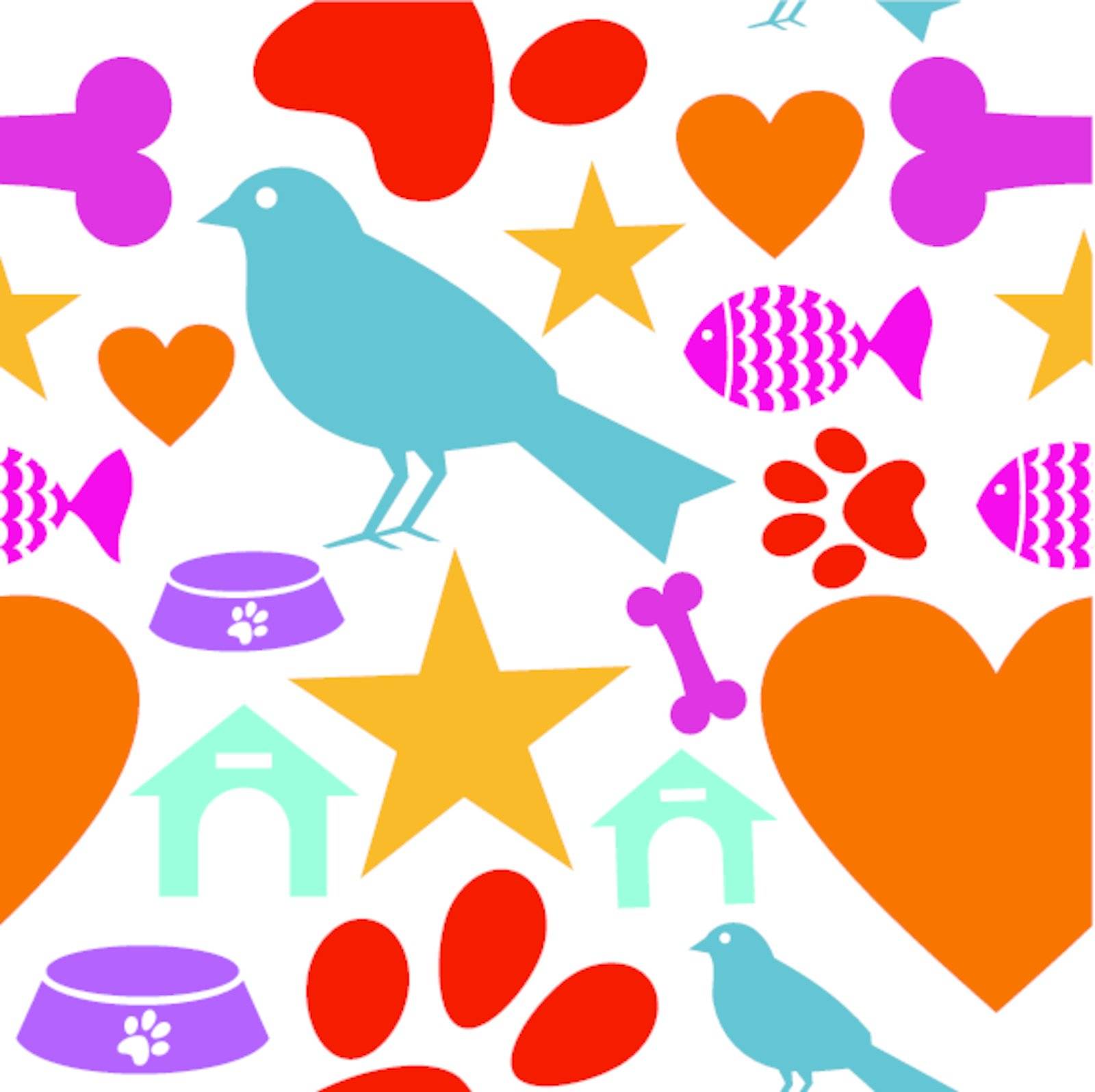 Love for pets icon seamless pattern by cienpies