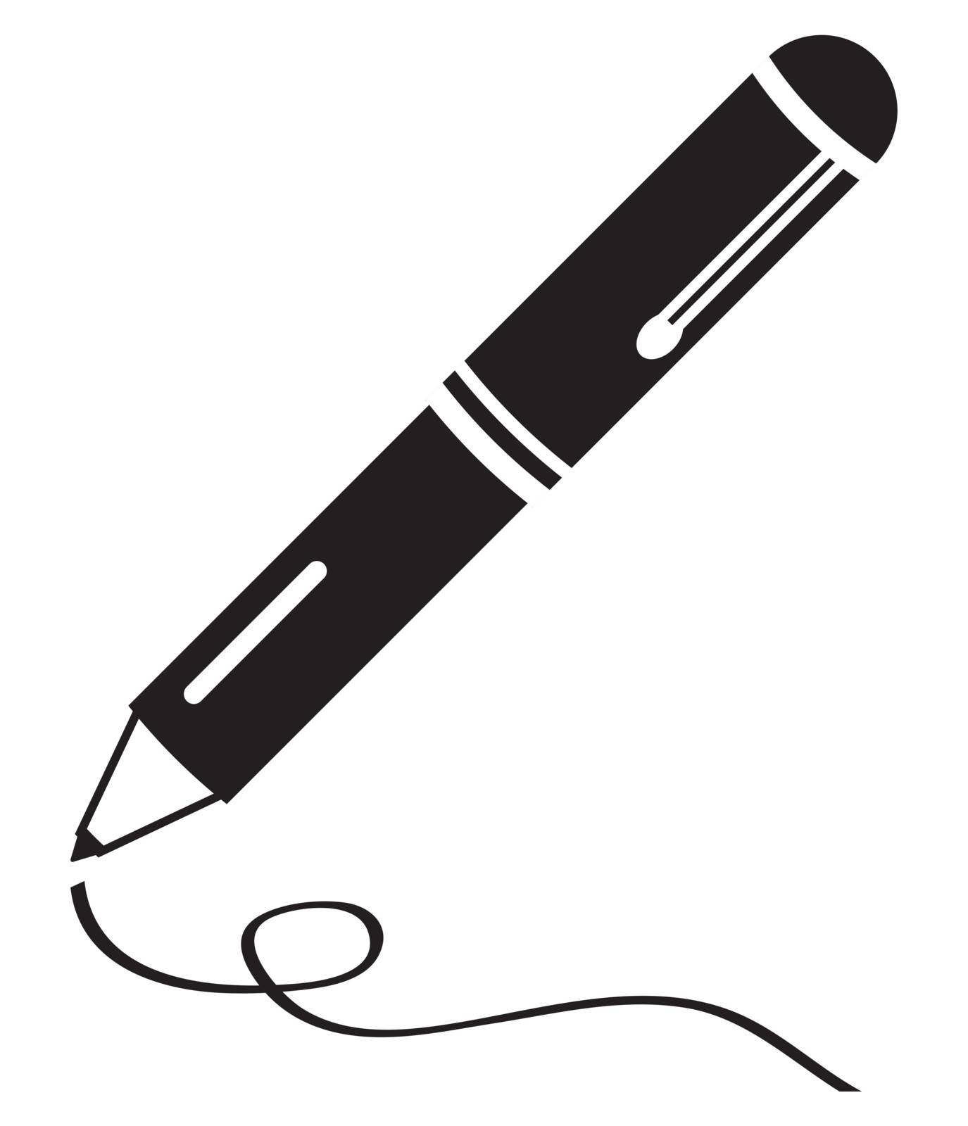 Writing pen clean black icon by RedKoala