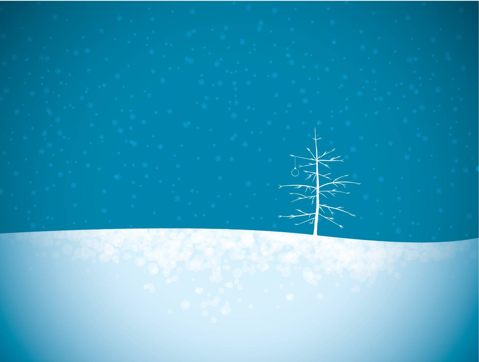 Christmas winter landscape with place for text