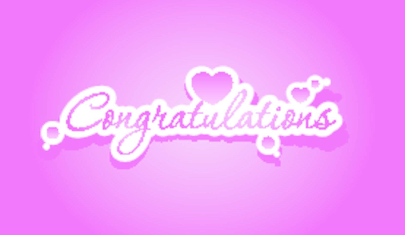 Congratulations lettering on pink background. Vector illustration.