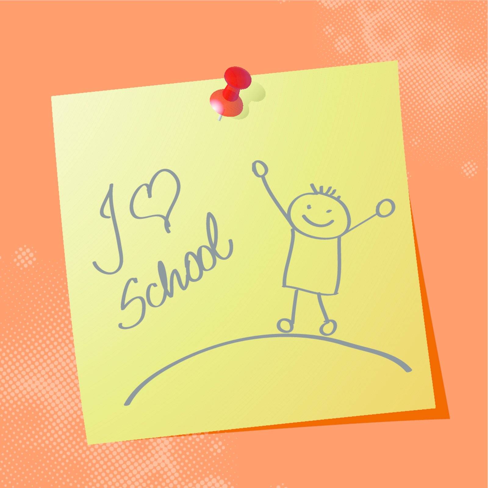 "I love school" handwritten message by milinz
