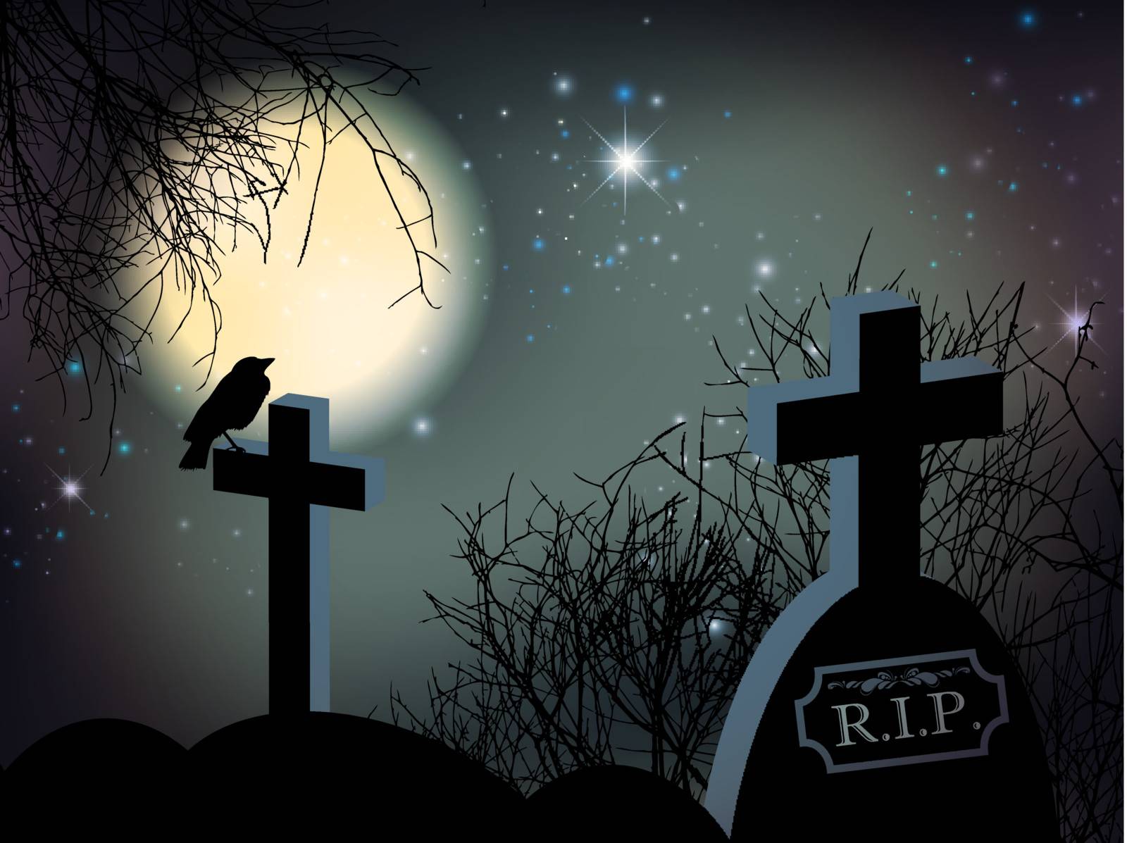 Night at Graveyard by razvodovska