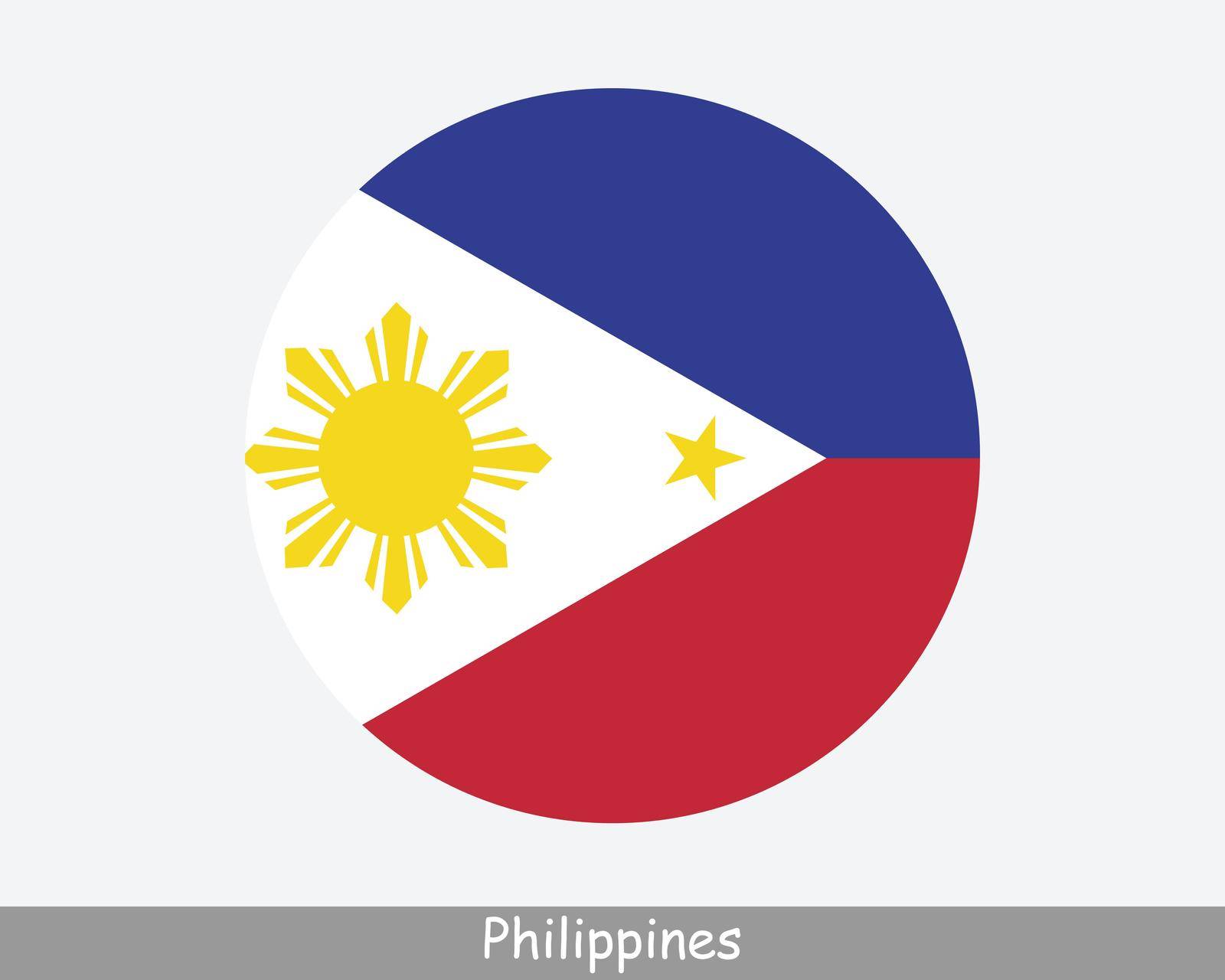 Philippines Round Circle Flag. Filipino Circular Button Banner Icon. Pinoy Flag EPS Vector