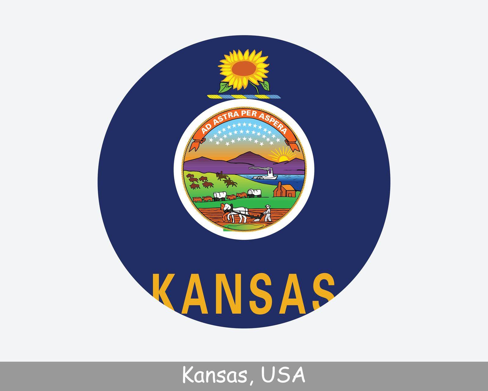 Kansas Round Flag NO LAYER by xileodesigns