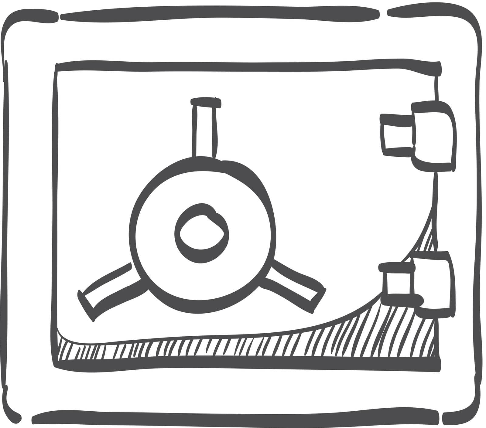 Safe box icon in doodle sketch lines. Bank, money, wealth, store 