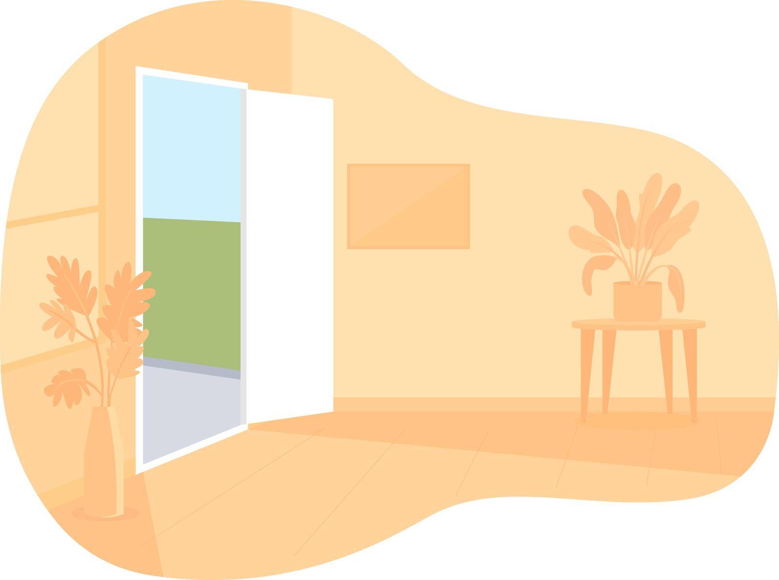 Empty room 2D vector isolated illustration by ntl