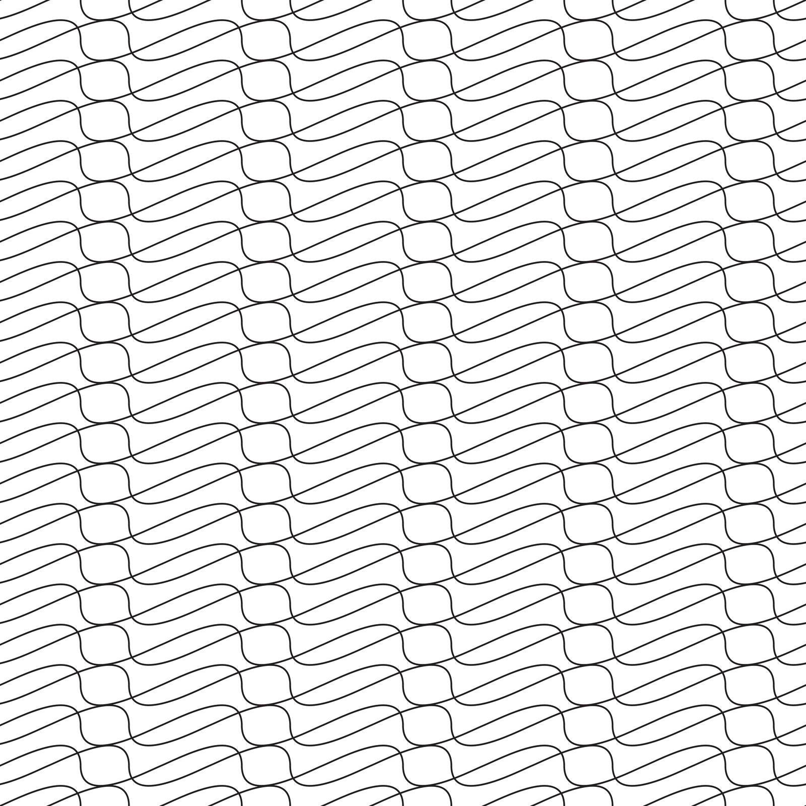 Black and white simple wave geometric seamless pattern. Repeating texture. Vector illustration.