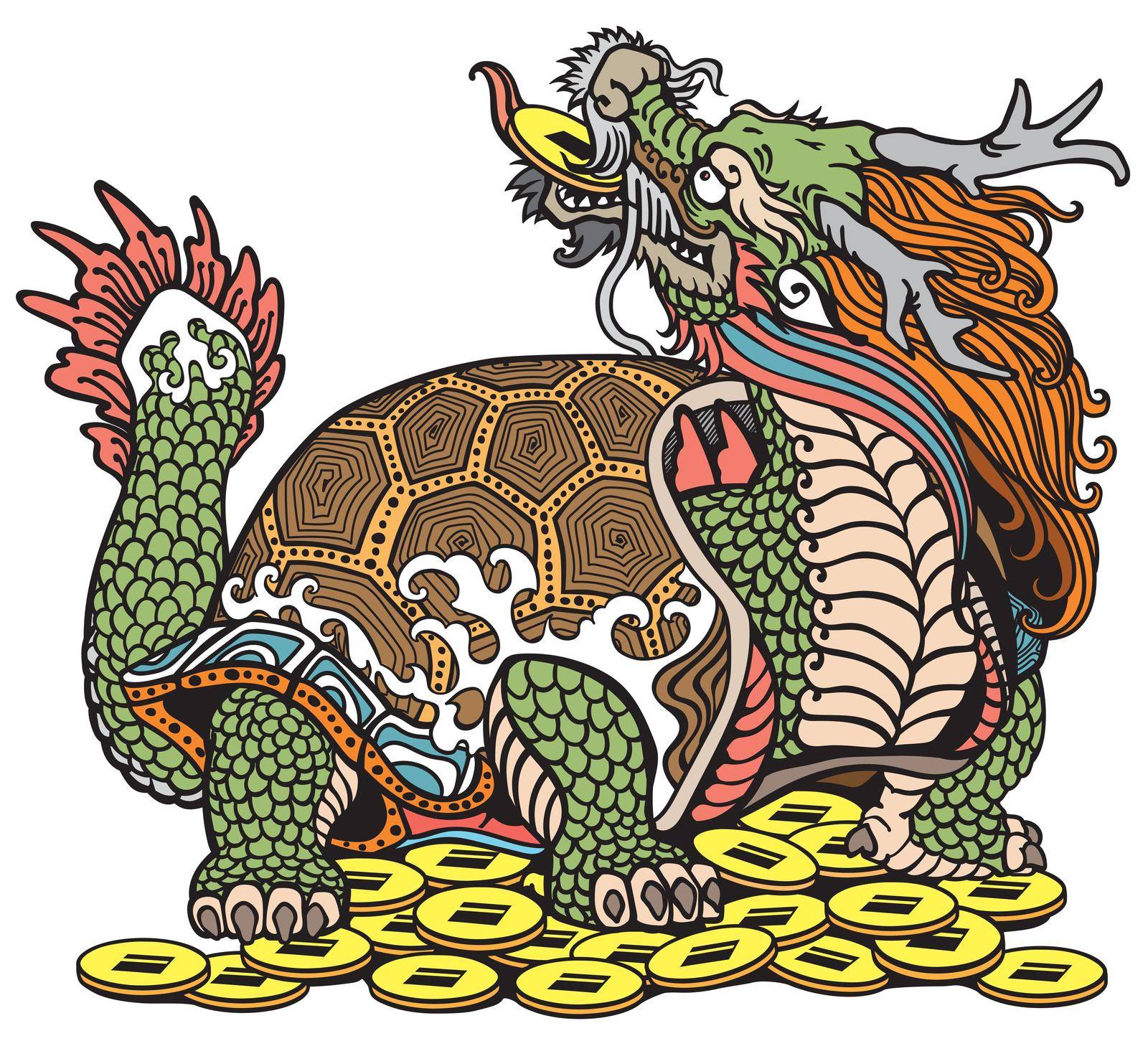 mythological creature dragon turtle by insima