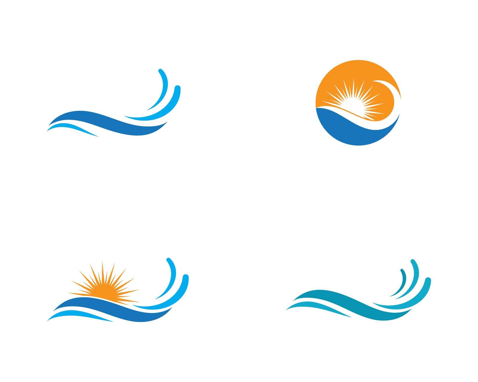 Water Wave symbol and icon Logo Template by awk