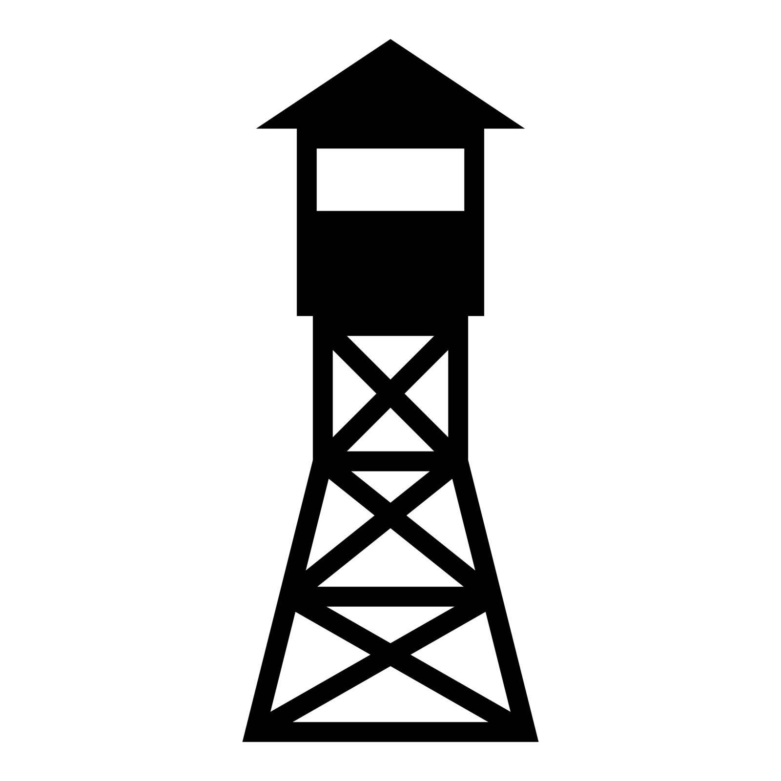 Watching tower Overview forest ranger fire site icon black color vector illustration flat style simple image