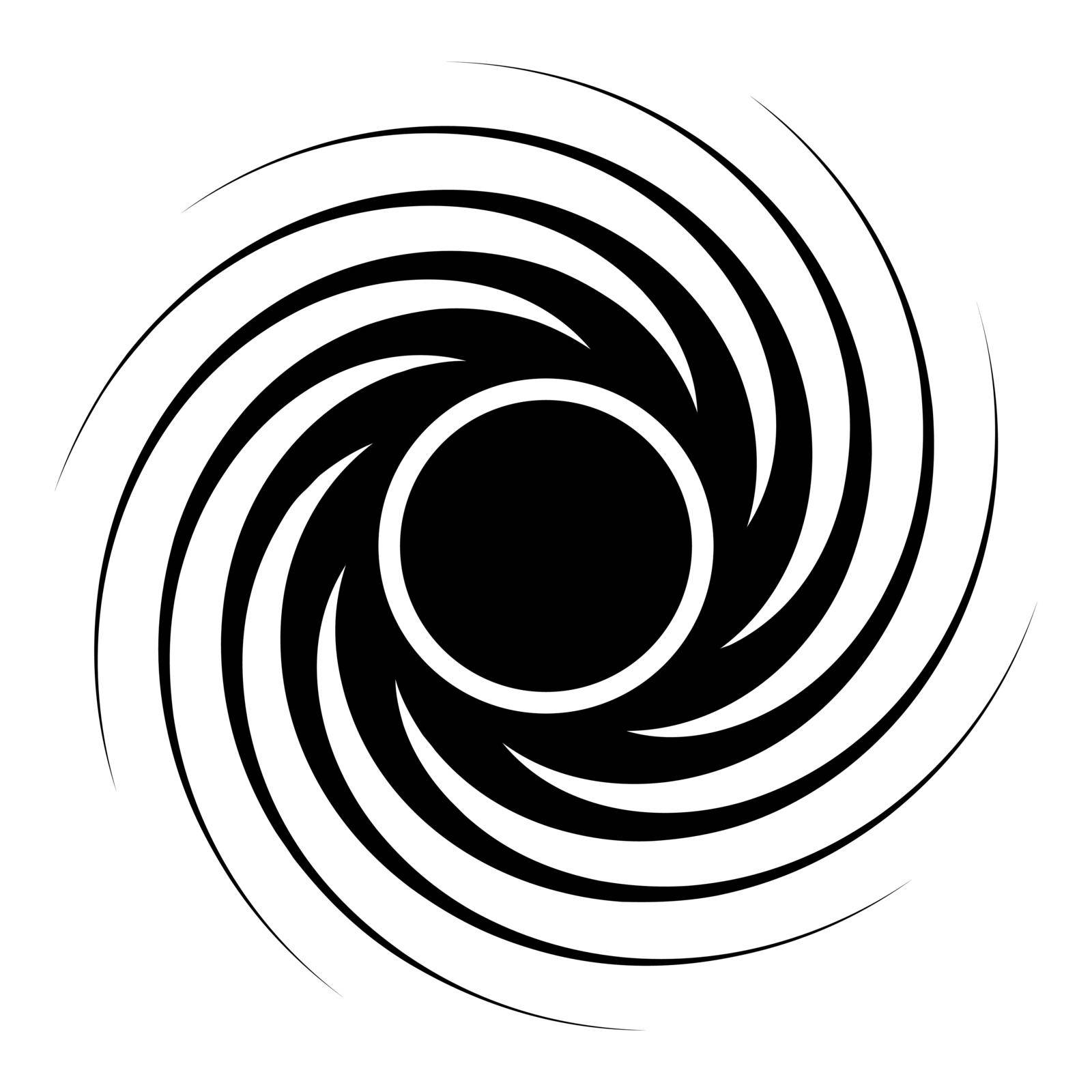Black hole spiral shape vortex portal icon black color vector illustration flat style image by serhii435
