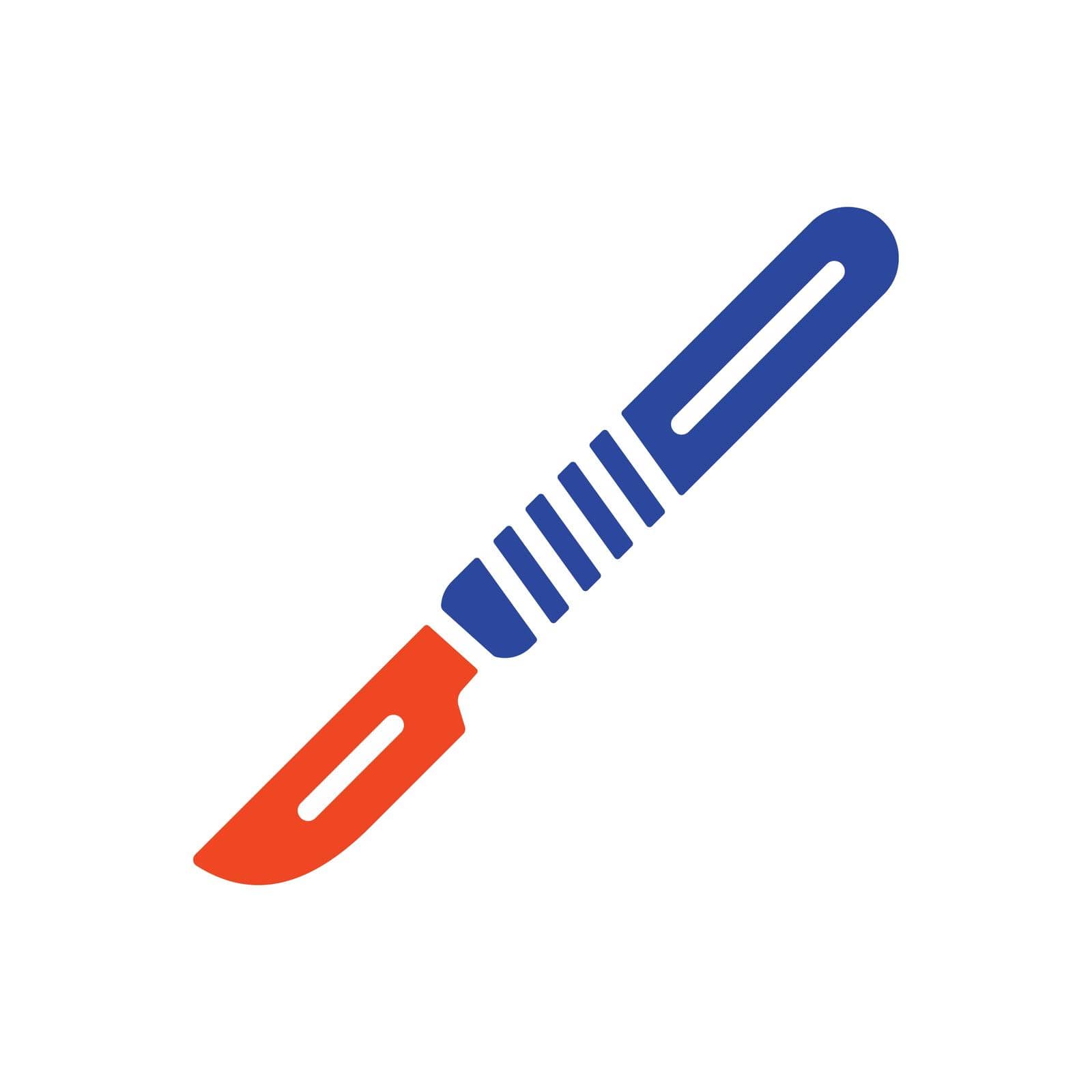 Surgical tools for operations scalpel glyph icon by nosik