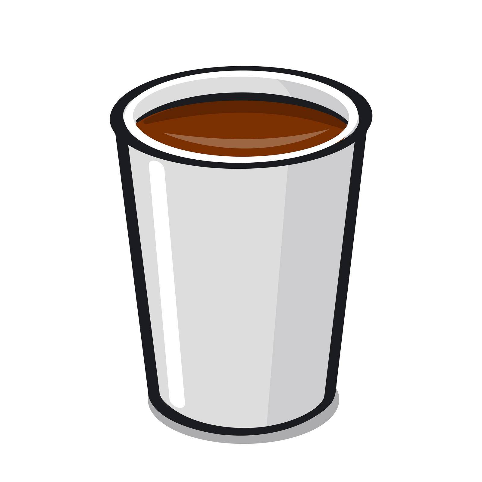 Illustration of the cup with a drink on the white background