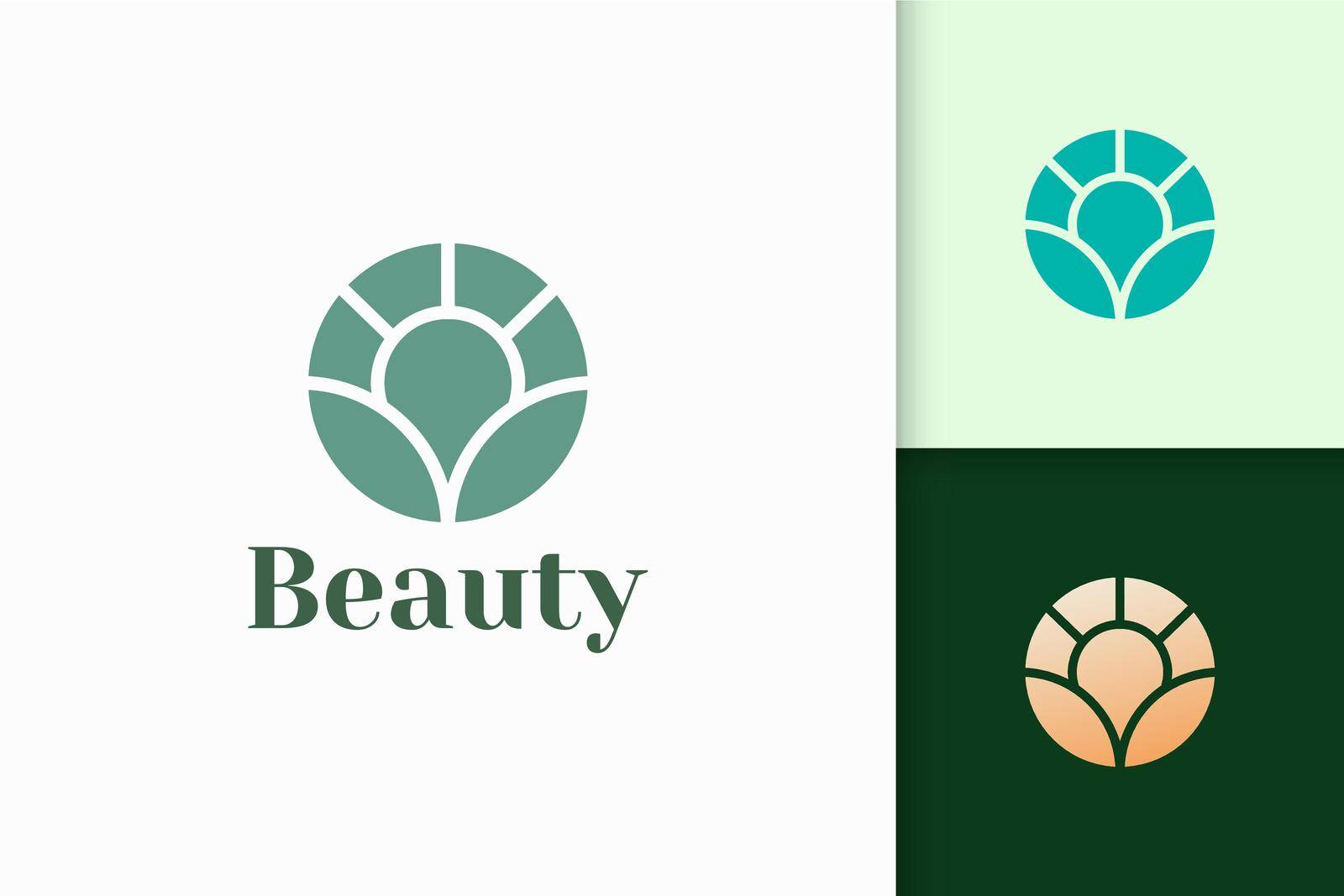 Flower logo in abstract shape for health and beauty by murnifine