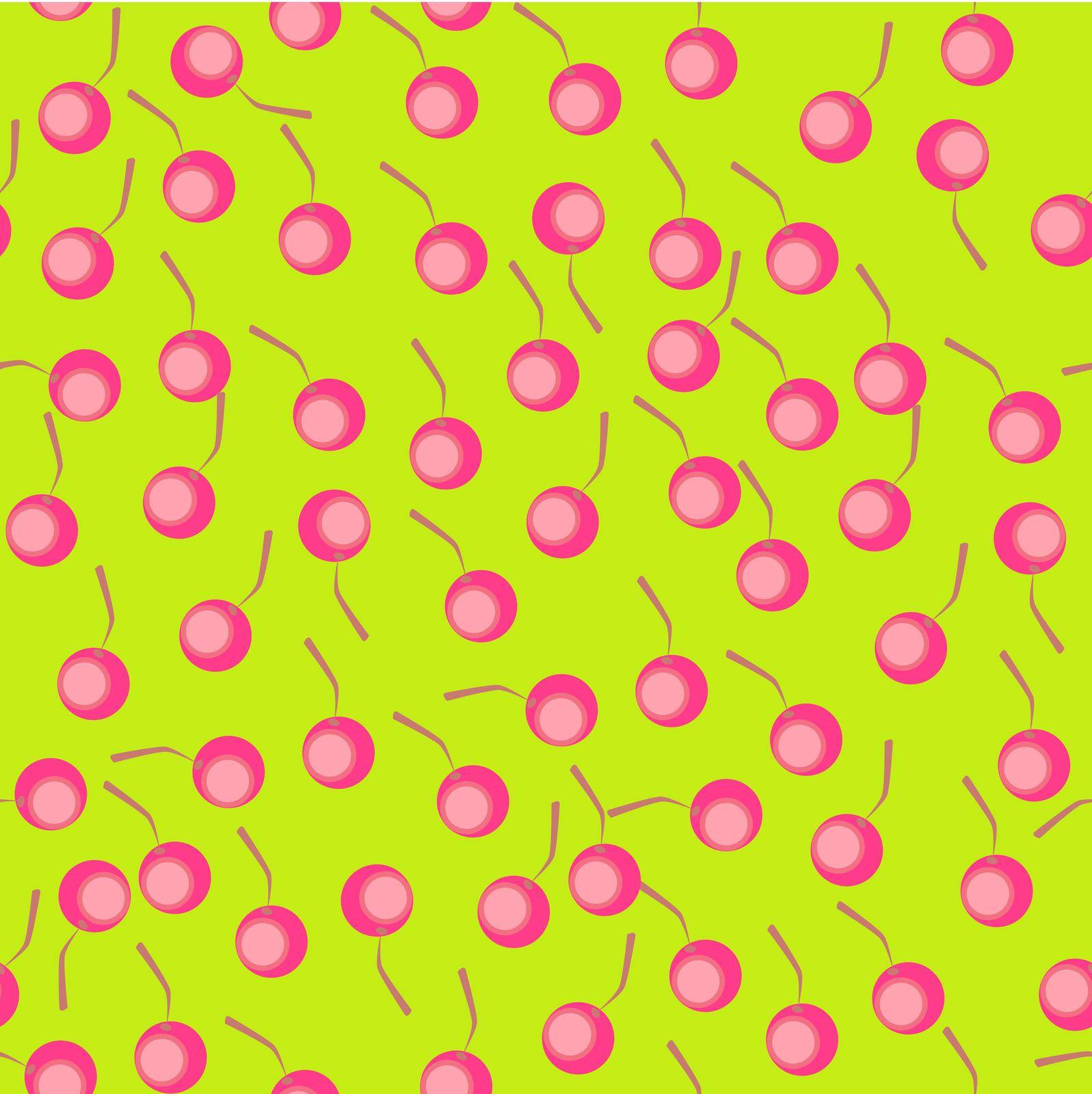 Seamless cherry background. Fabric pattern by yganko