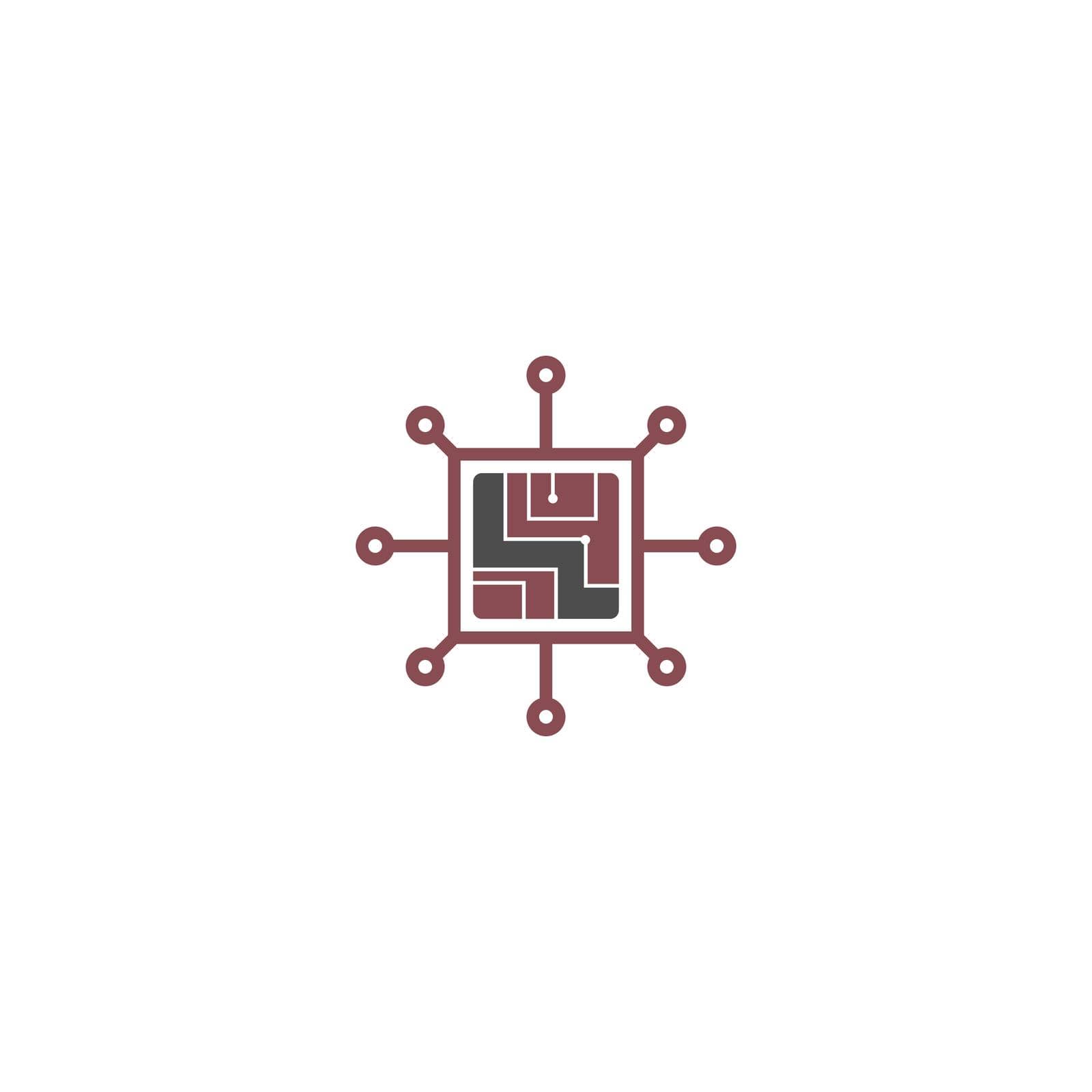 Circuit technology logo icon design vector by bellaxbudhong3