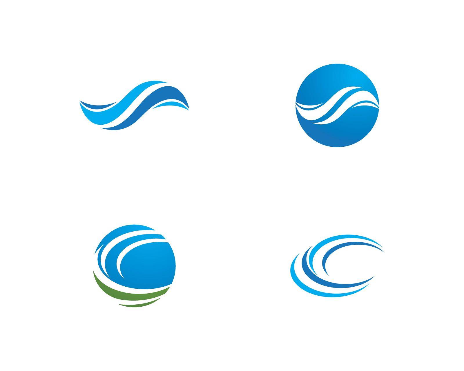 Water Wave symbol and icon Logo Templa by awk