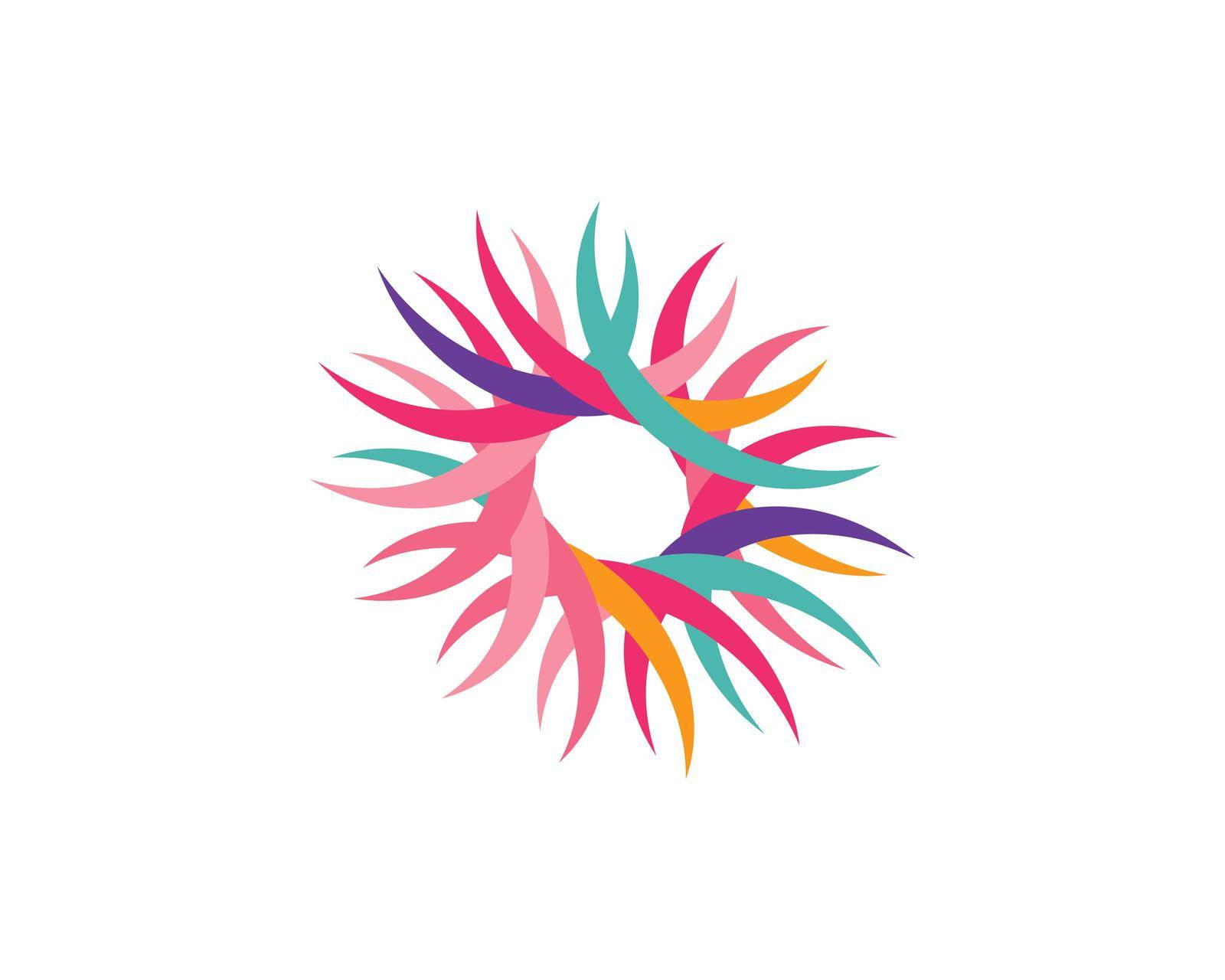 flower design logo Template icon