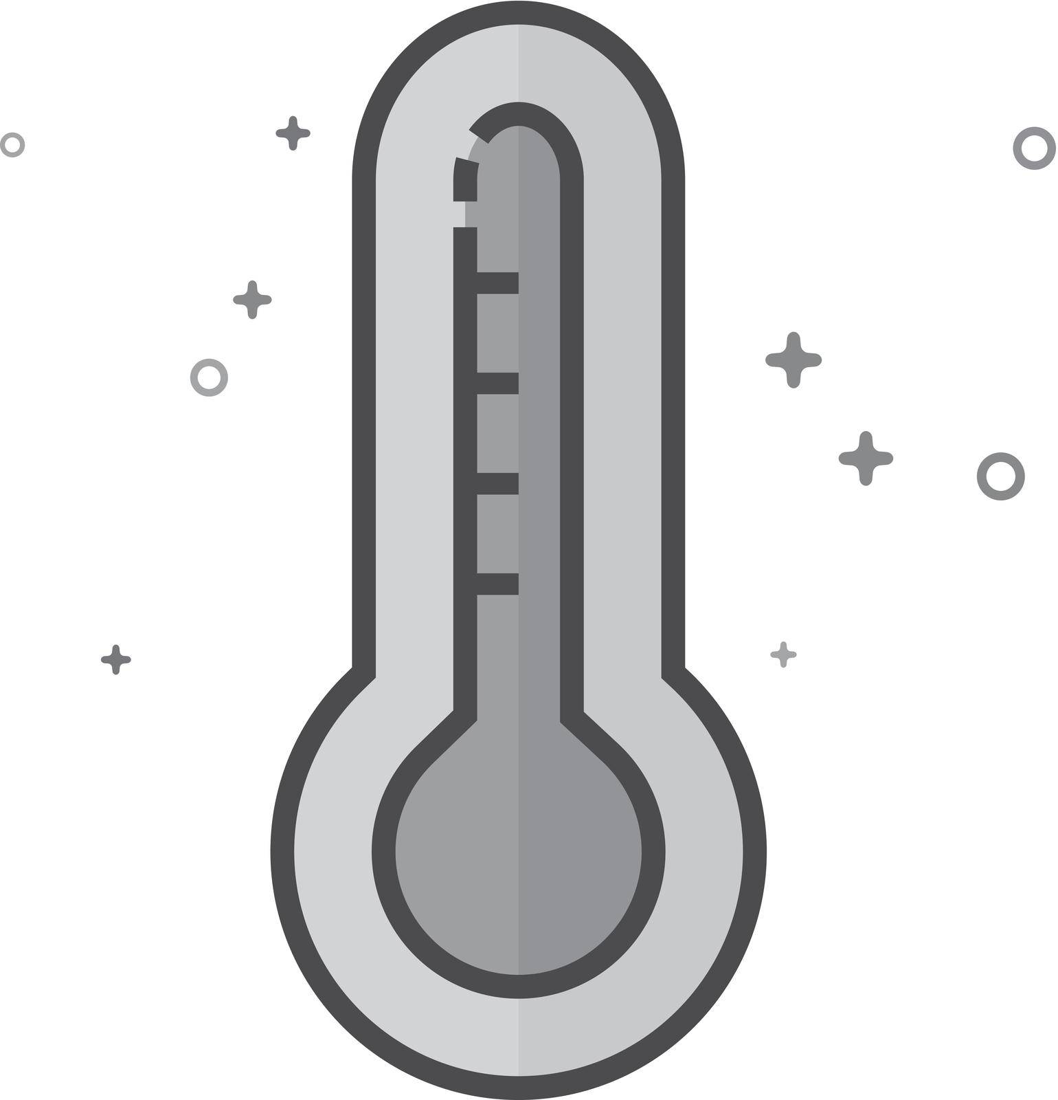 Flat Grayscale Icon - Thermometer by puruan