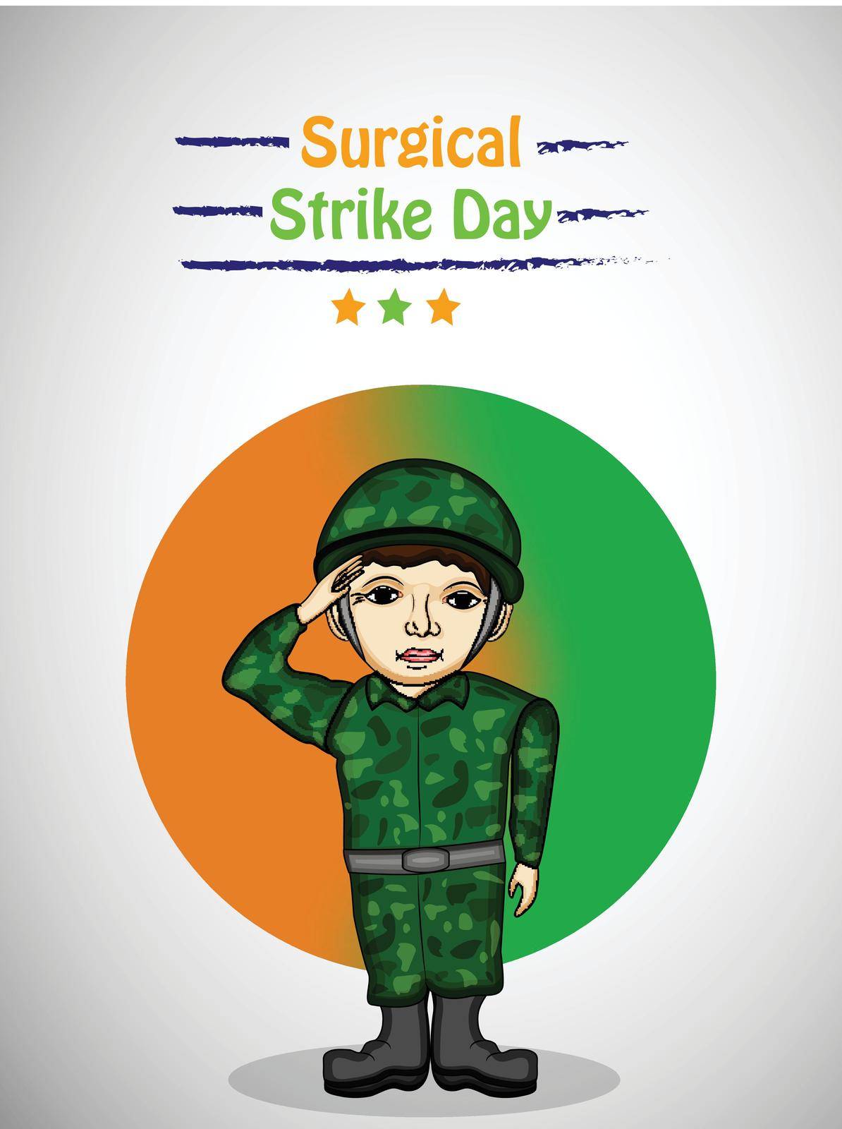 illustration of elements of Surgical Strike Day India Background