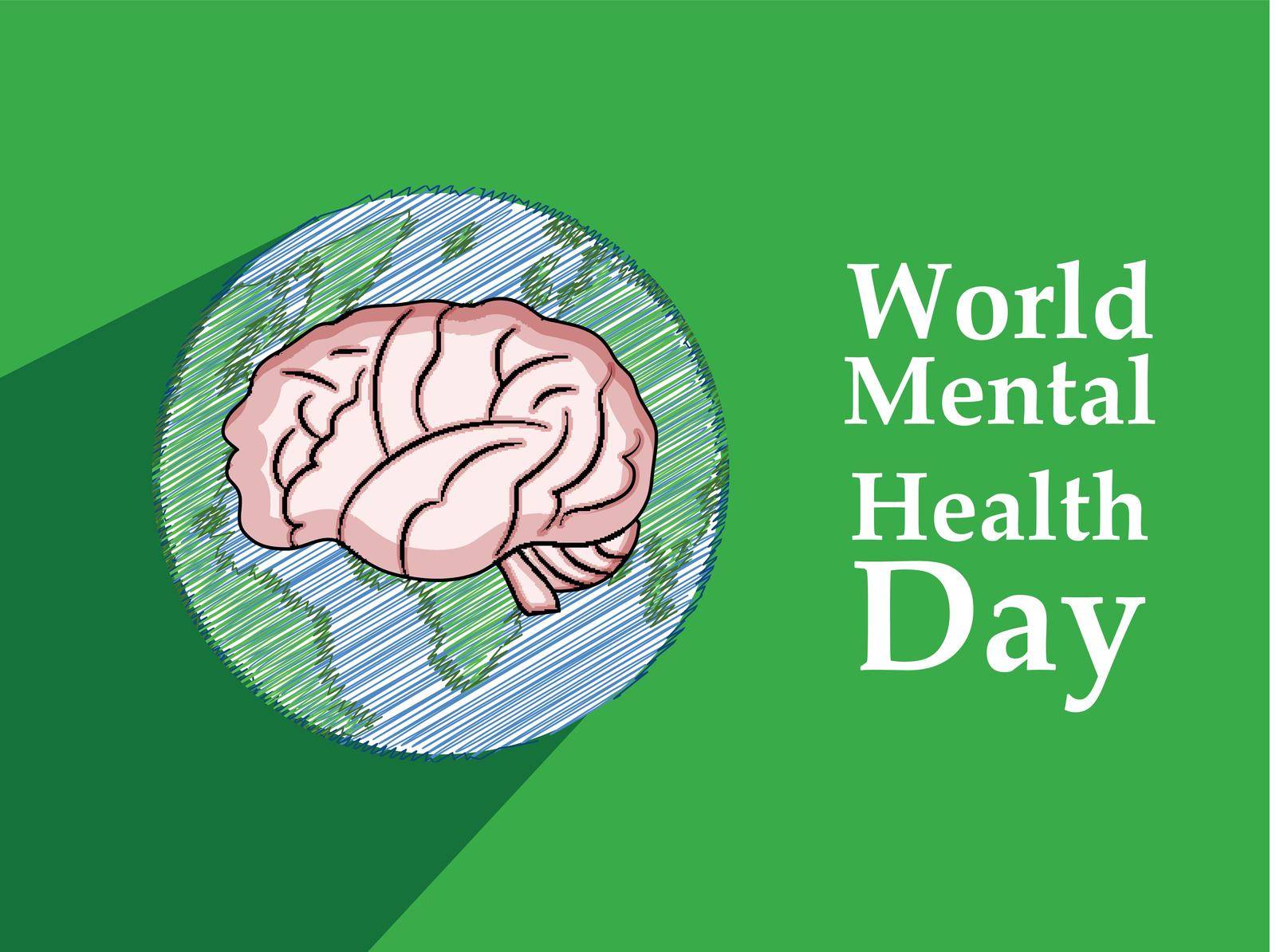 illustration of elements of World Mental Health Day Background