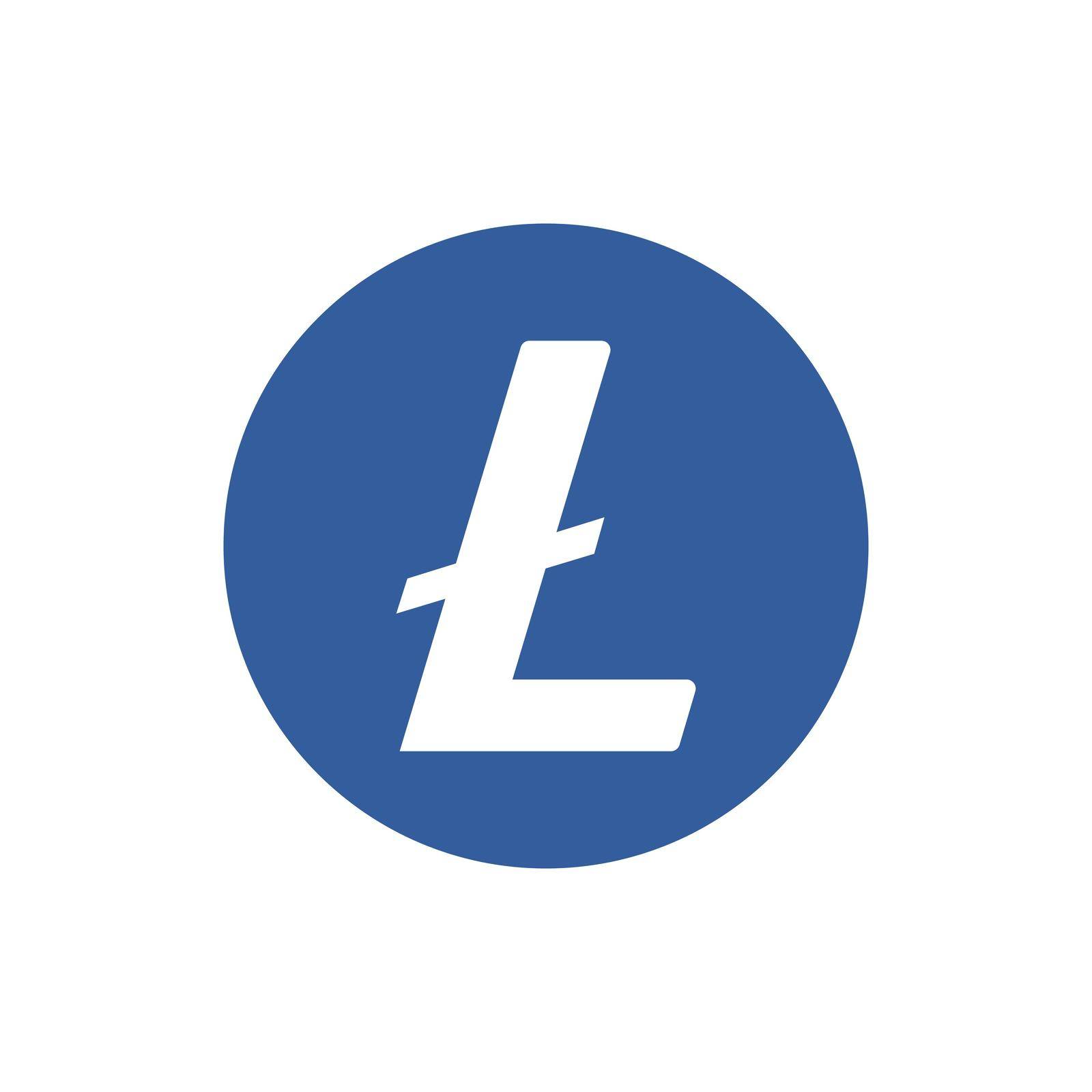 Litecoin LTC coin icon isolated on white background.