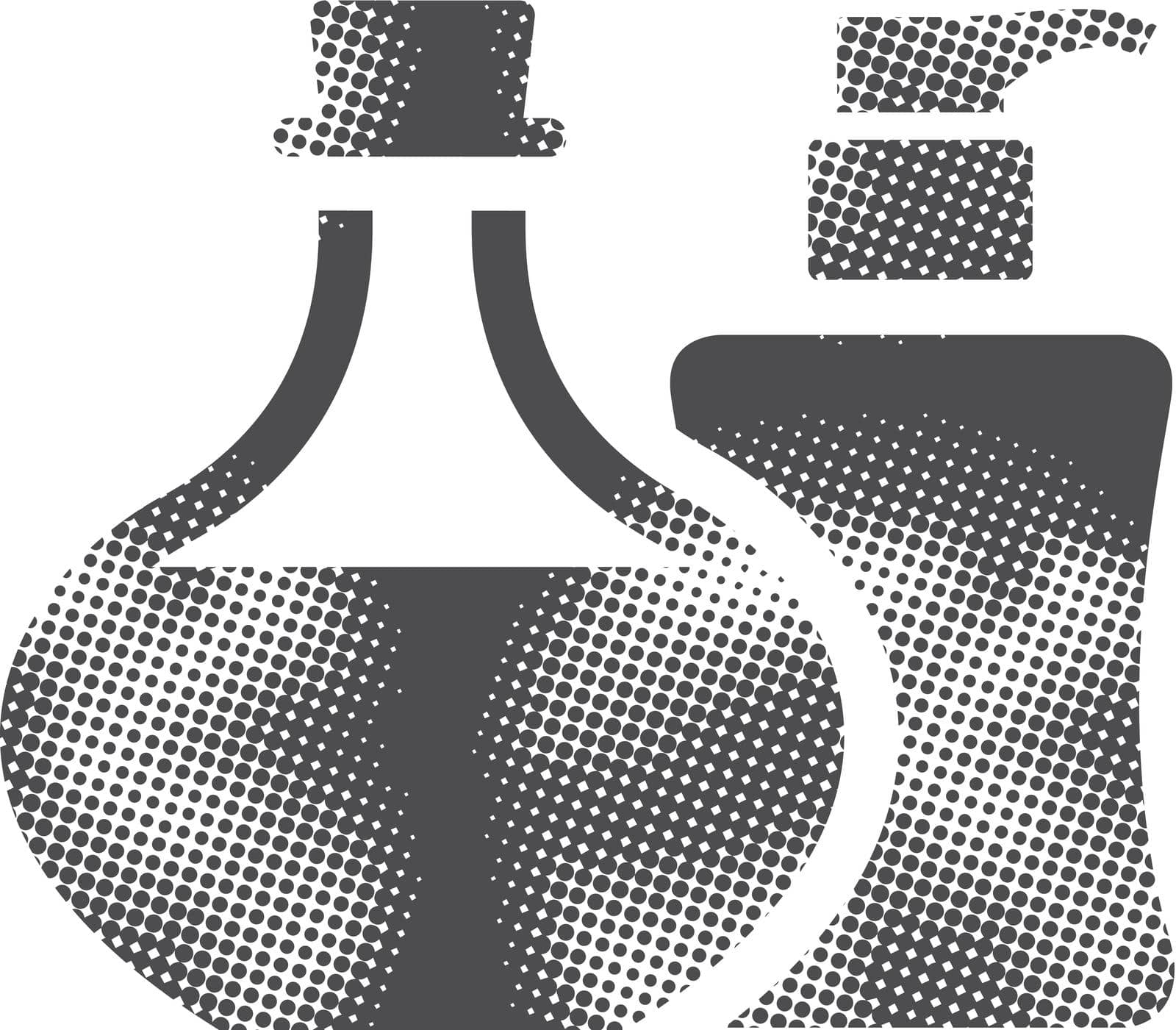 Aromatherapy icon in halftone style. Black and white monochrome vector illustration.