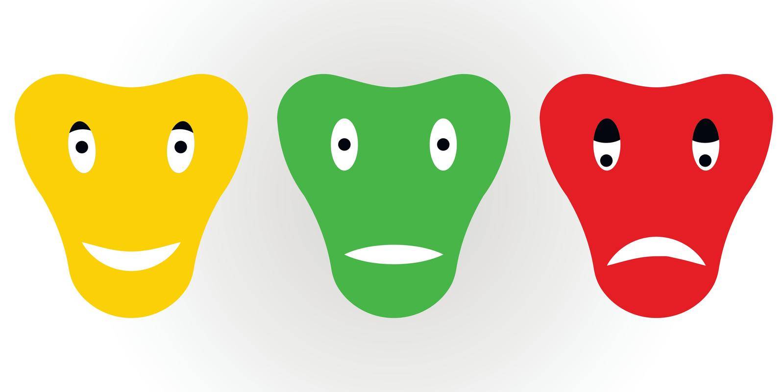 Icons emotions dog mask, vector Emoji smiley dog mask, Smiley face like happy, angry